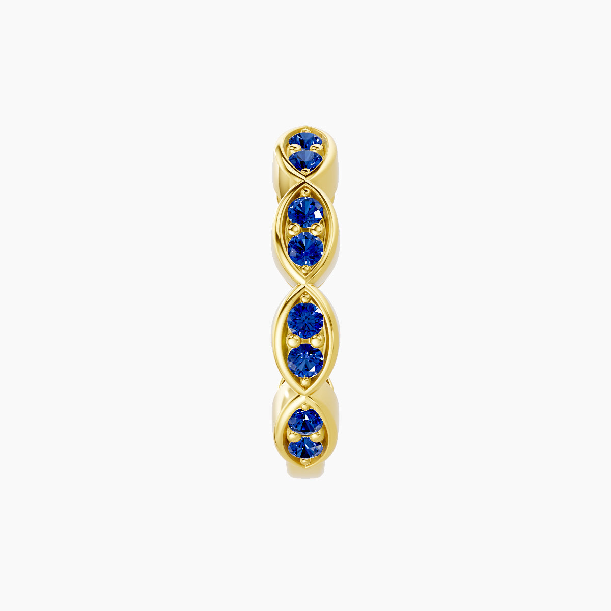 Hathor | 18k Yellow Gold 9.5 mm Sapphire Hoop Piercing