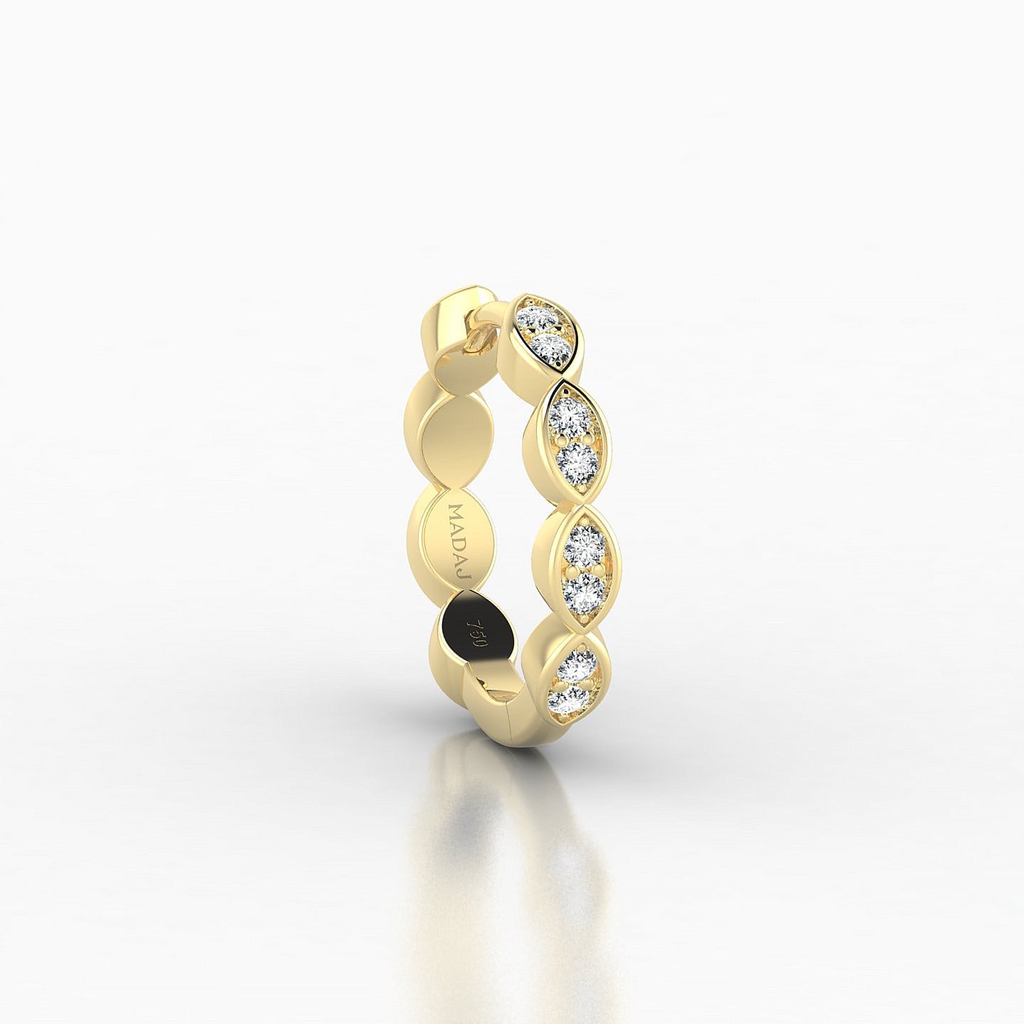 Hathor | 18k Yellow Gold 9.5 mm Diamond Hoop Piercing