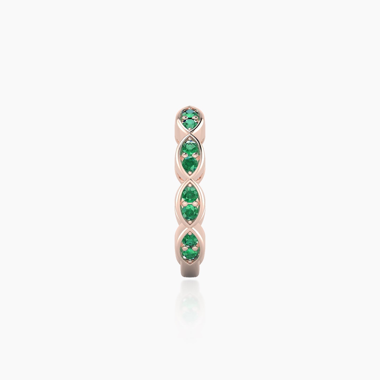 Hathor | 18k Rose Gold 9.5 mm Emerald Hoop Piercing