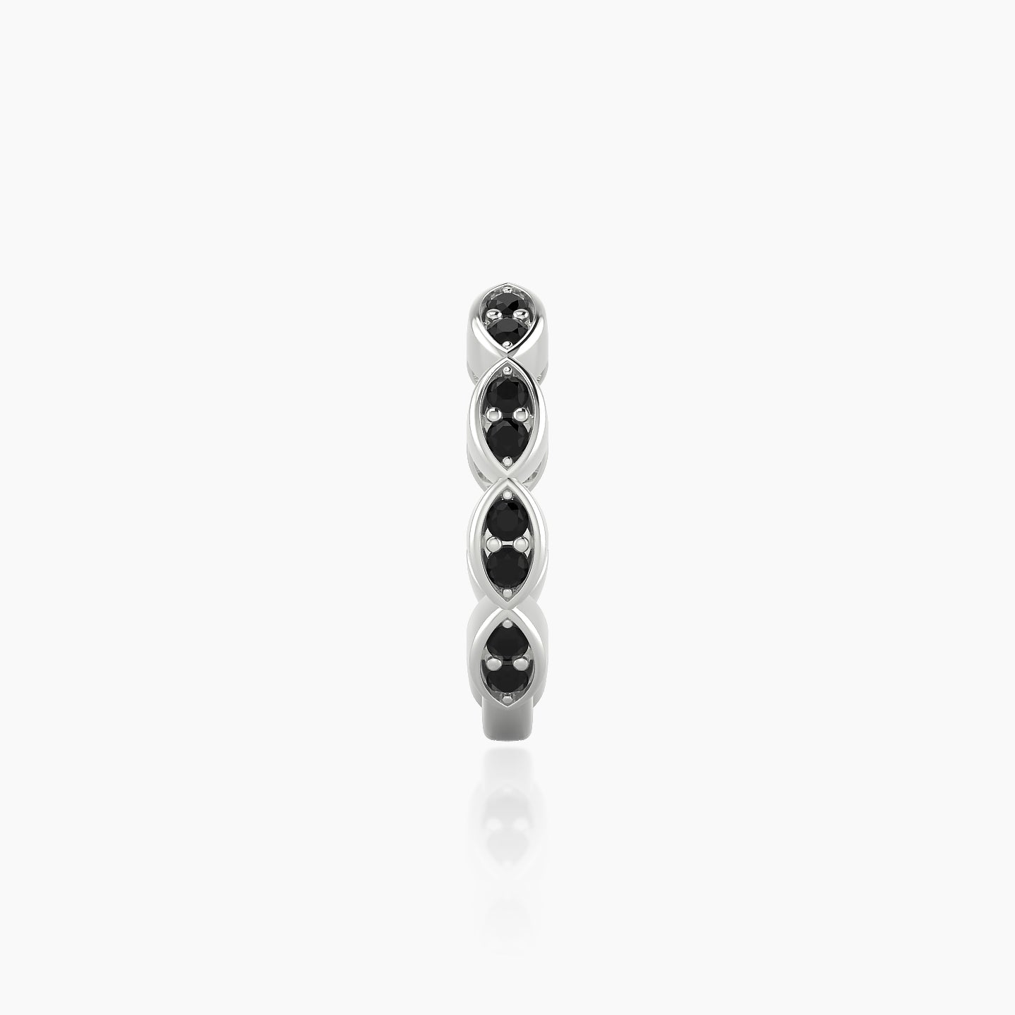 Hathor | 18k White Gold 9.5 mm Black Diamond Hoop Piercing