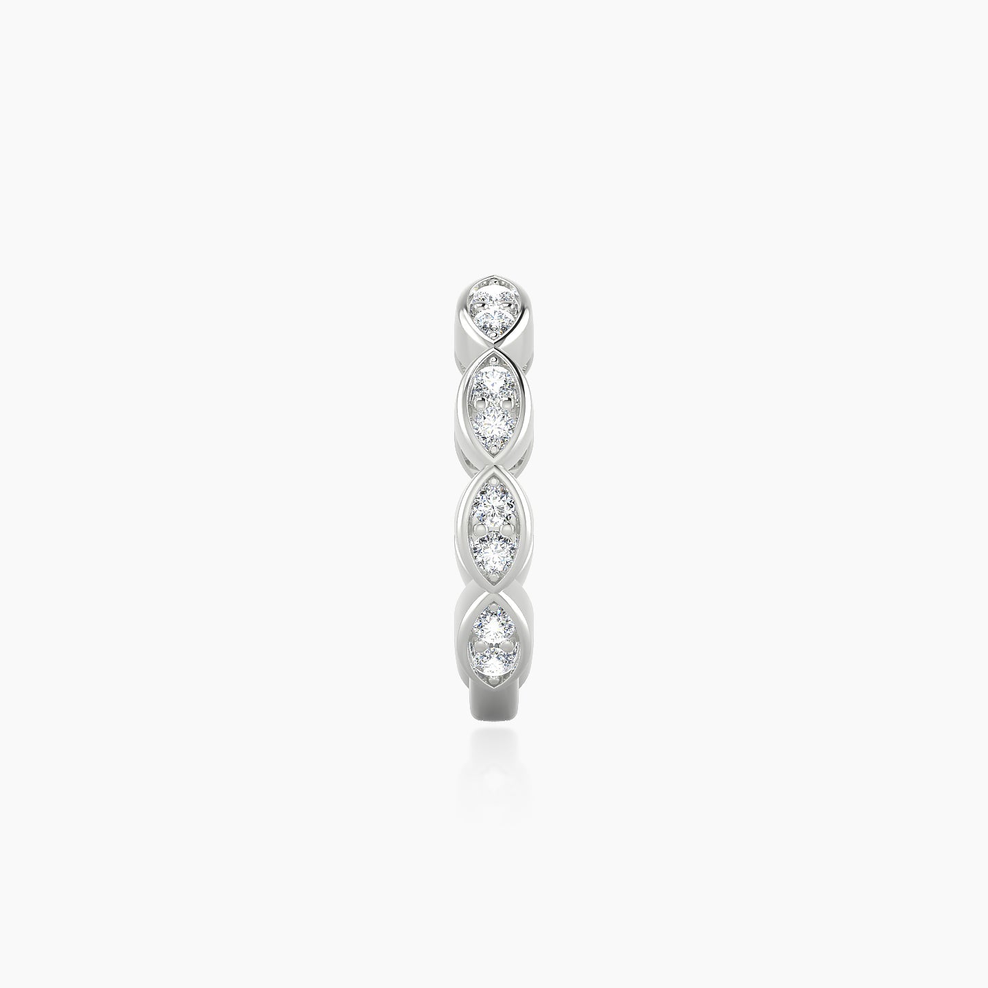Hathor | 18k White Gold 9.5 mm Diamond Hoop Piercing