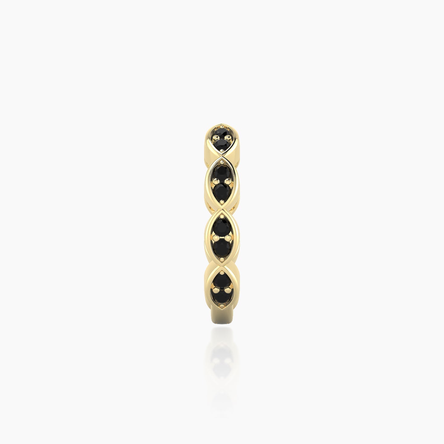 Hathor | 18k Yellow Gold 9.5 mm Black Diamond Hoop Piercing