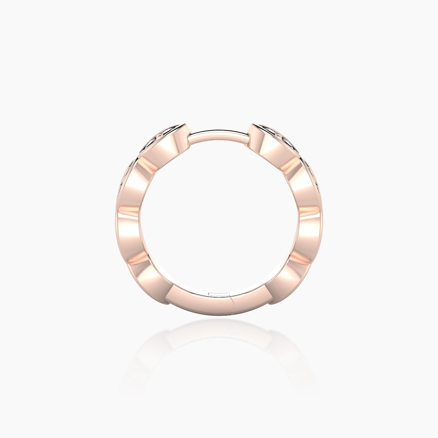 Hathor | 18k Rose Gold 9.5 mm Black Diamond Hoop Piercing