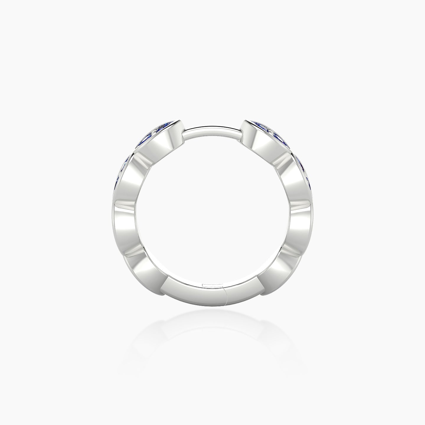 Hathor | 18k White Gold 9.5 mm Sapphire Hoop Piercing