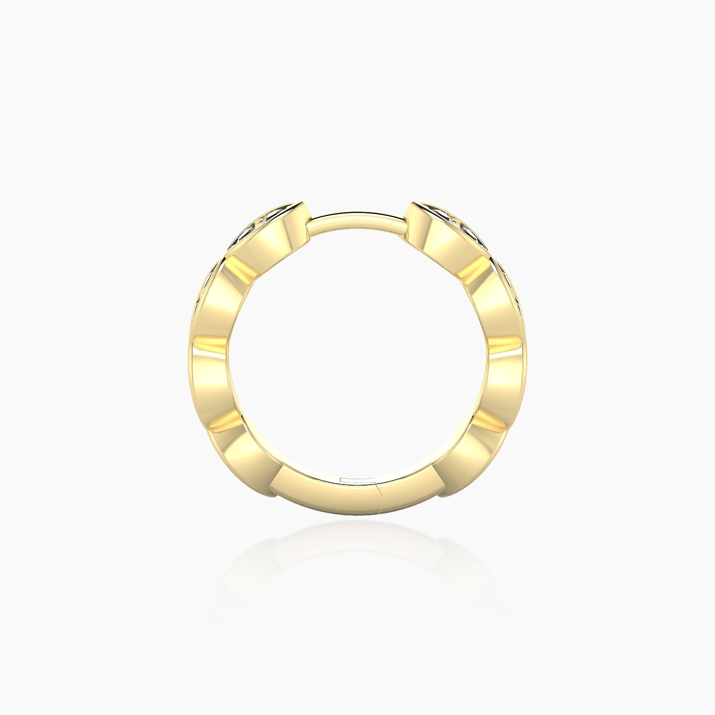 Hathor | 18k Yellow Gold 9.5 mm Black Diamond Hoop Piercing