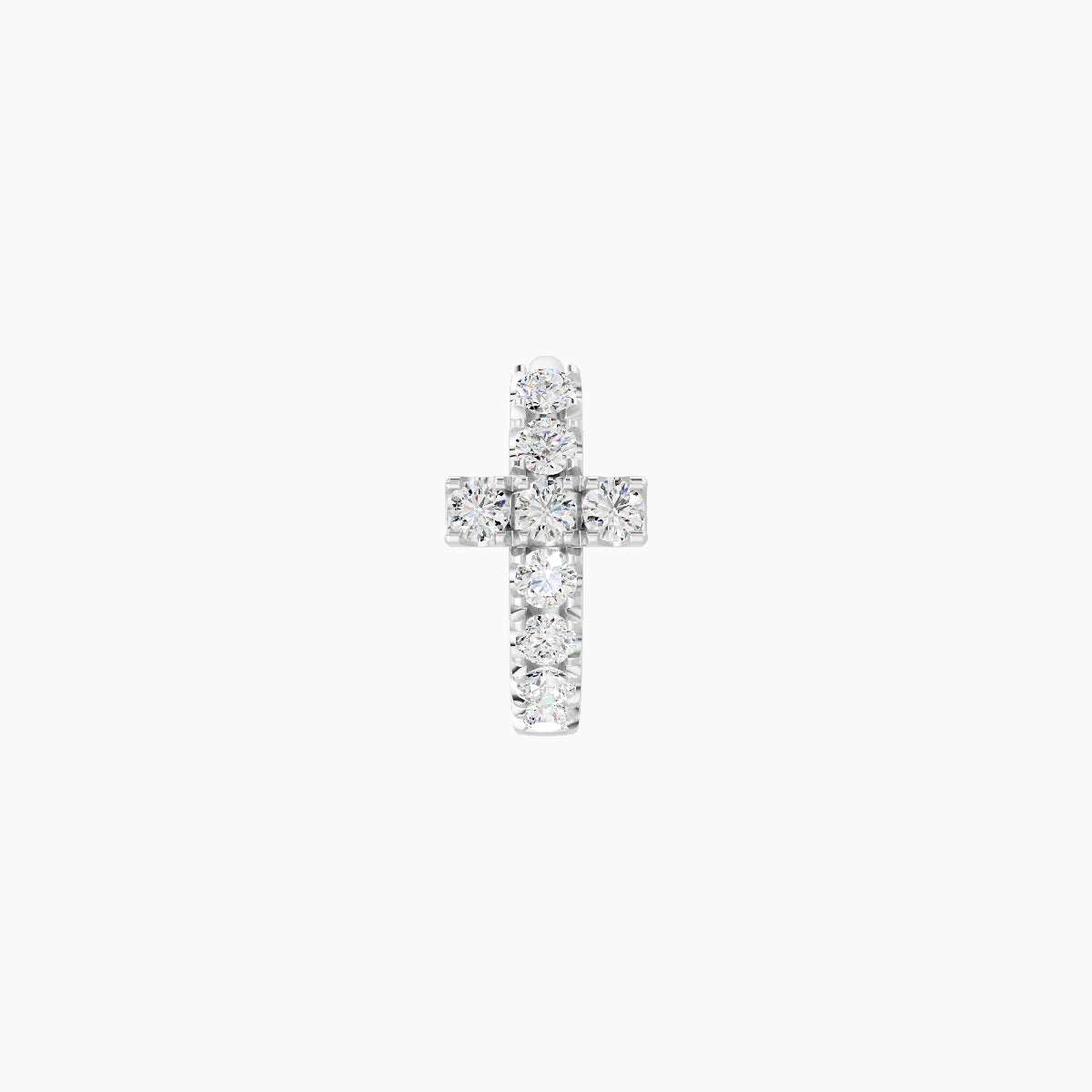 Hecate | 18k White Gold 5 mm Cross Diamond Hoop Piercing