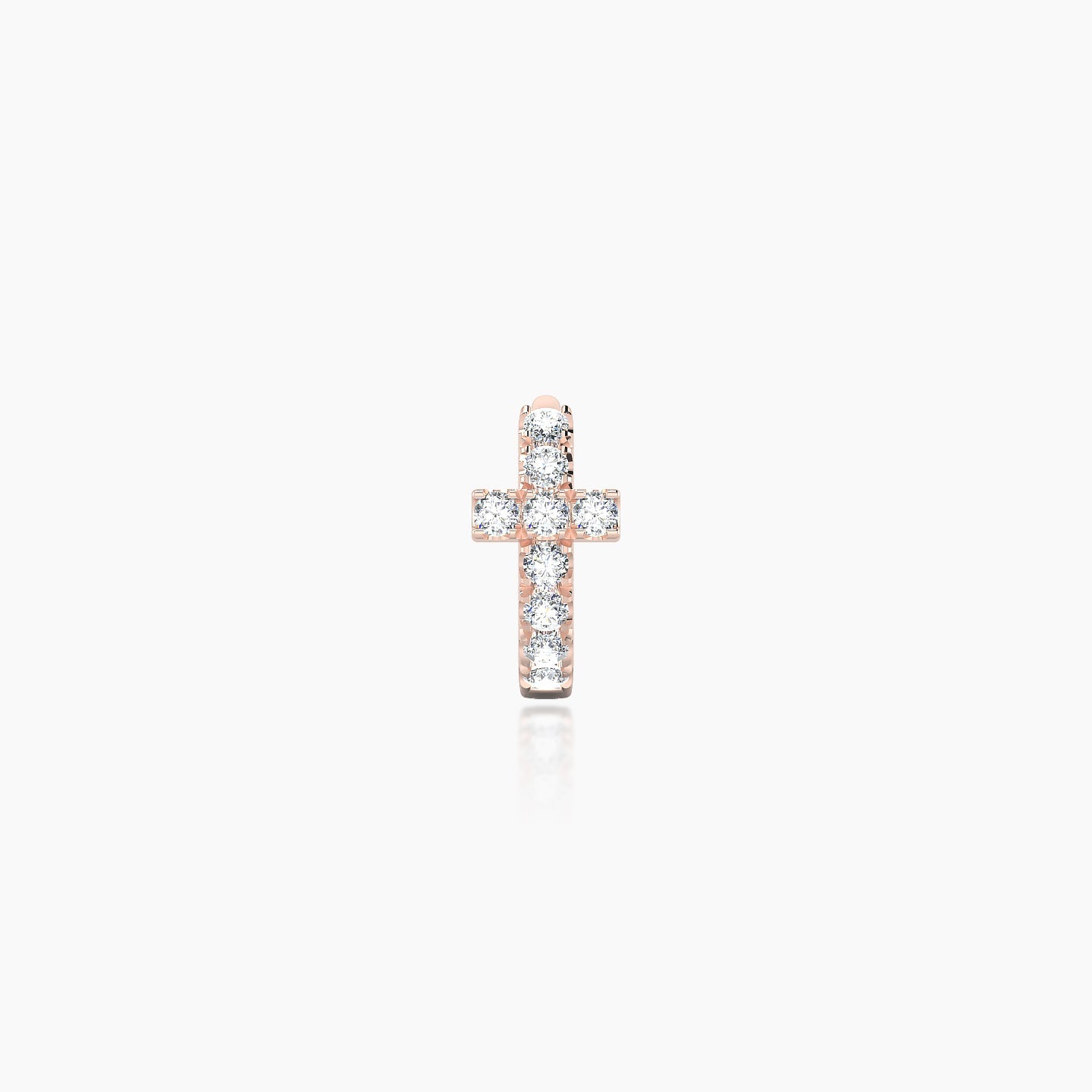 Hecate | 18k Rose Gold 5 mm Cross Diamond Hoop Piercing