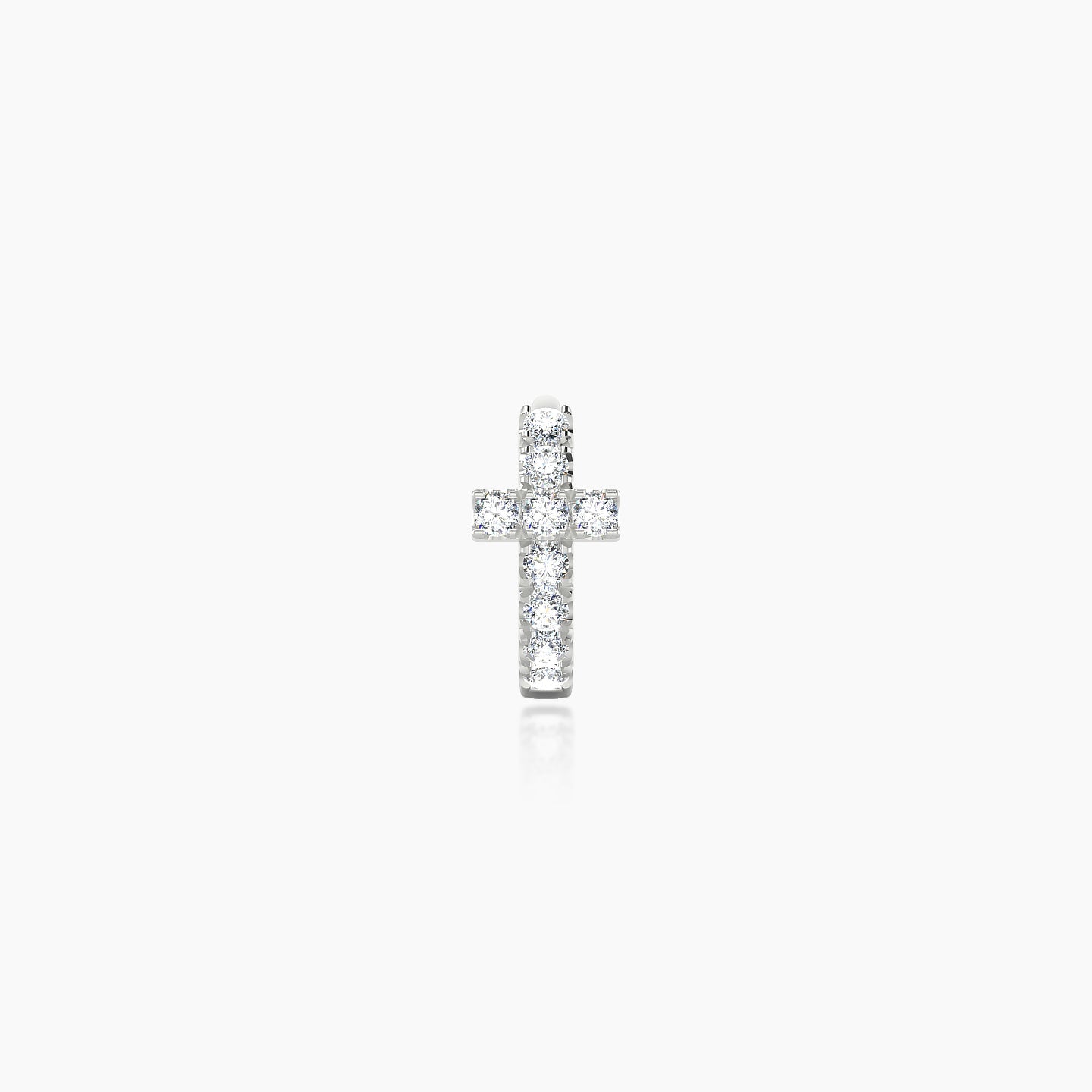 Hecate | 18k White Gold 5 mm Cross Diamond Hoop Piercing