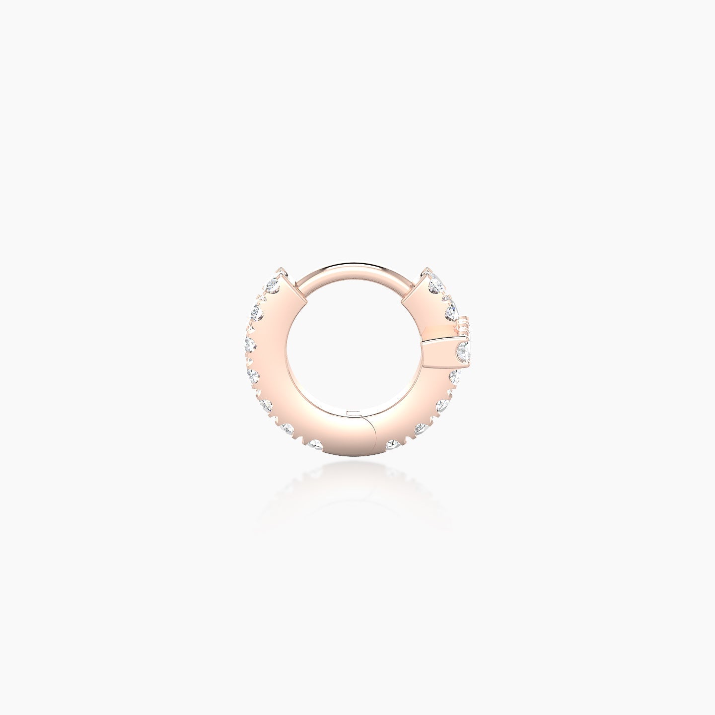 Hecate | 18k Rose Gold 5 mm Cross Diamond Hoop Piercing