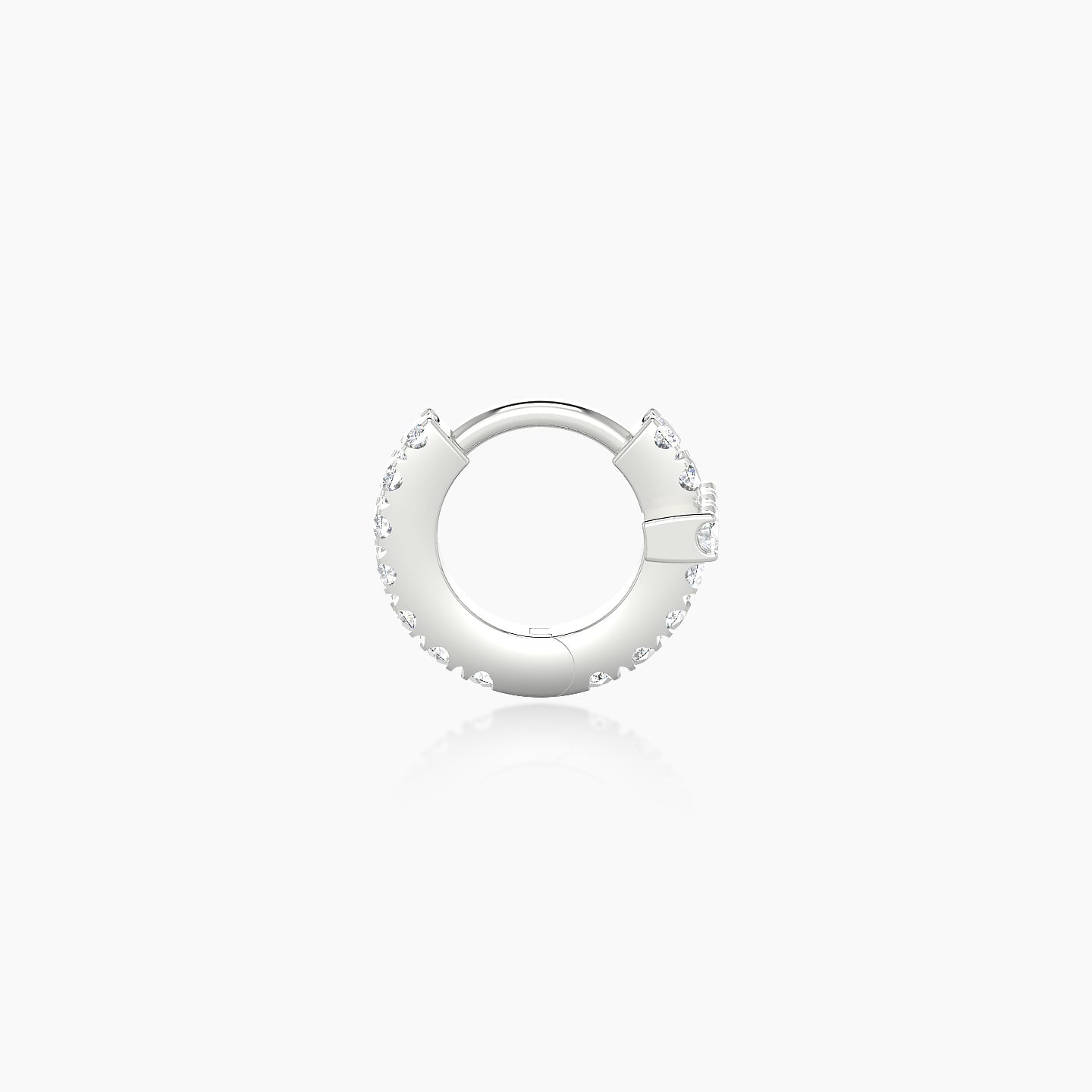 Hecate | 18k White Gold 5 mm Cross Diamond Hoop Piercing