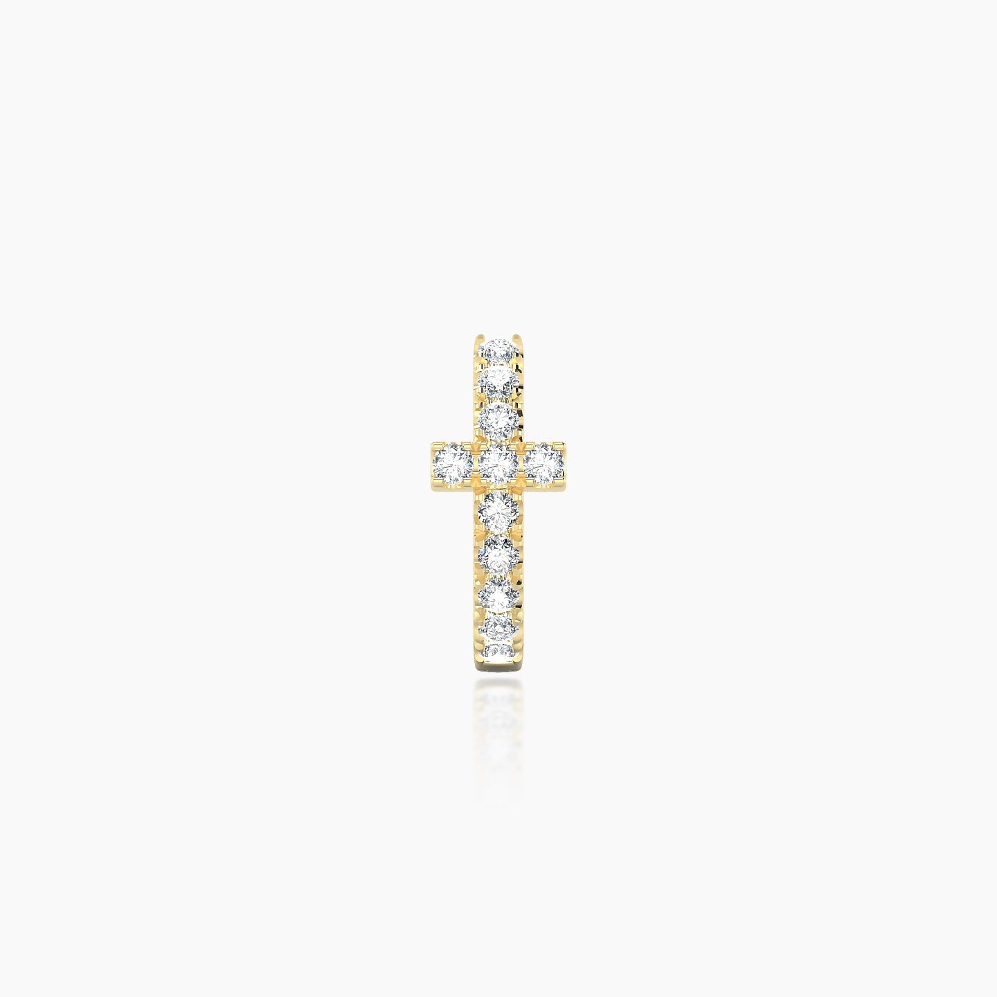 Hecate | 18k Yellow Gold 6.5 mm Cross Diamond Hoop Piercing