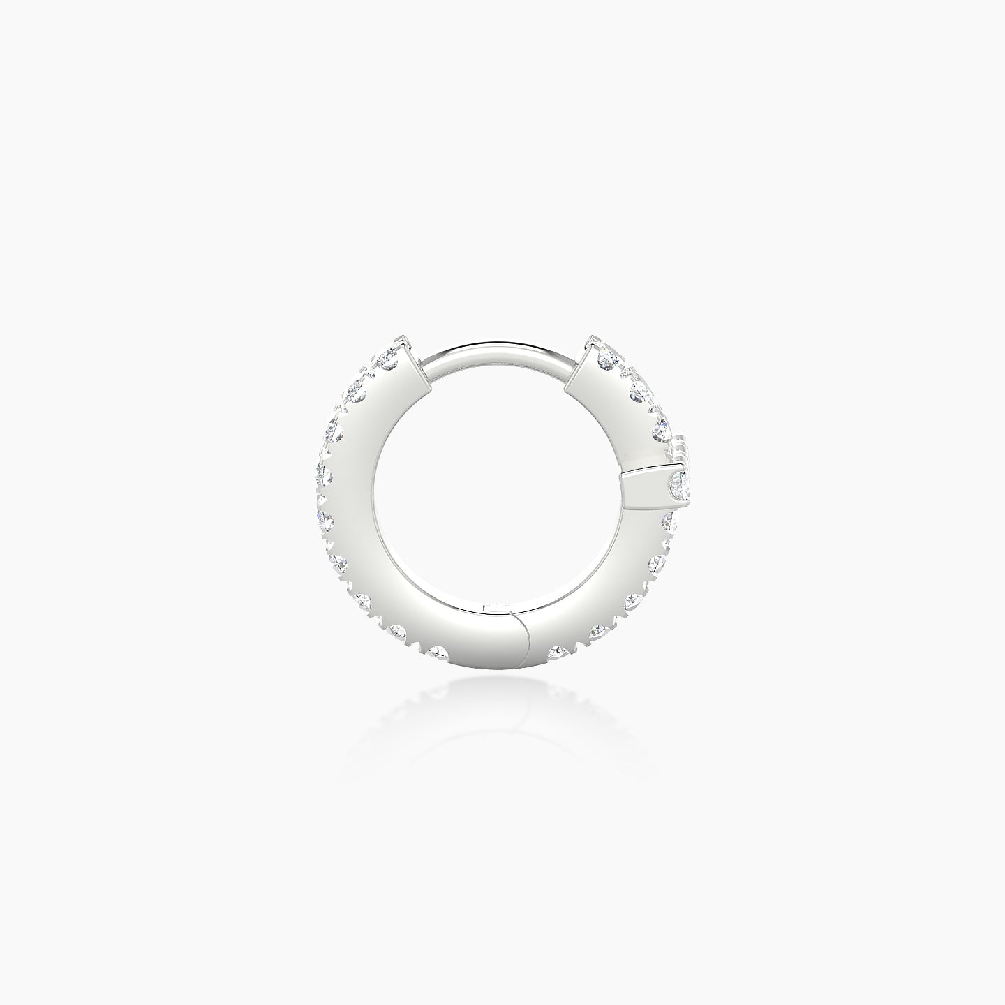 Hecate | 18k White Gold 6.5 mm Cross Diamond Hoop Piercing