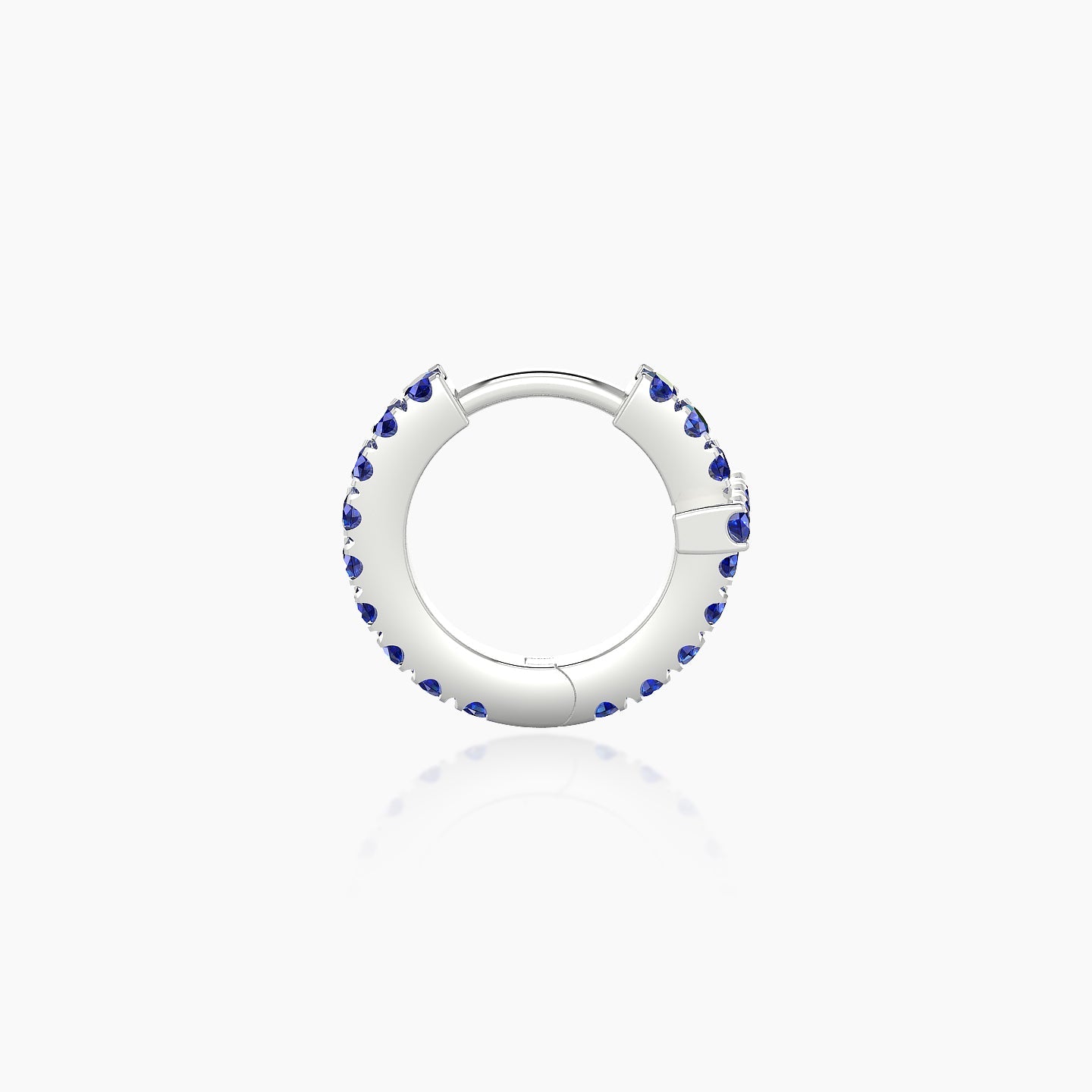 Hecate | 18k White Gold 6.5 mm Cross Sapphire Hoop Piercing