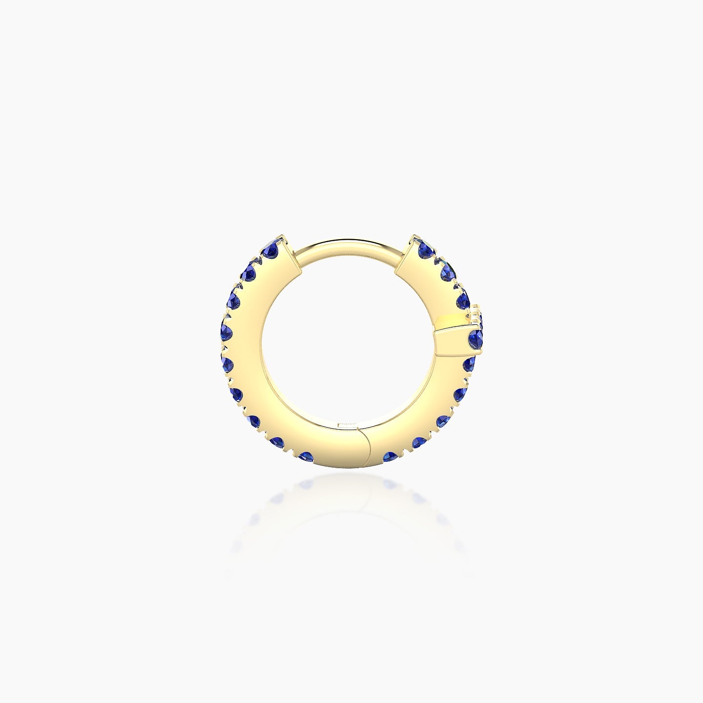 Hecate | 18k Yellow Gold 6.5 mm Cross Sapphire Hoop Piercing