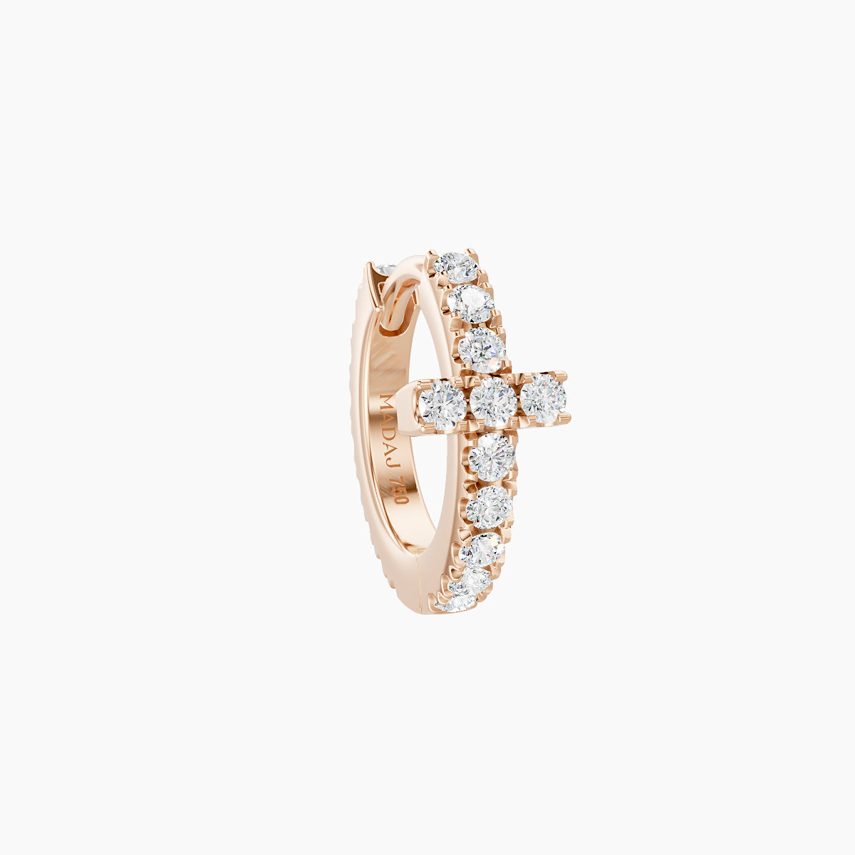 Hecate | 18k Rose Gold 6.5 mm Cross Diamond Nose Ring Piercing