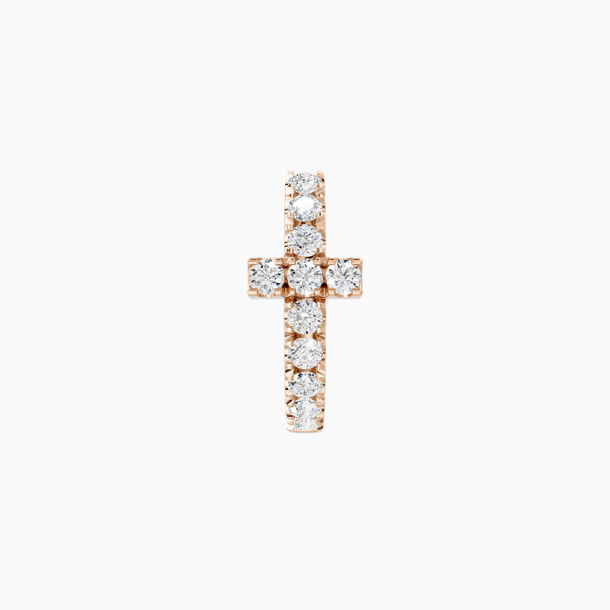 Hecate | 18k Rose Gold 6.5 mm Cross Diamond Nose Ring Piercing