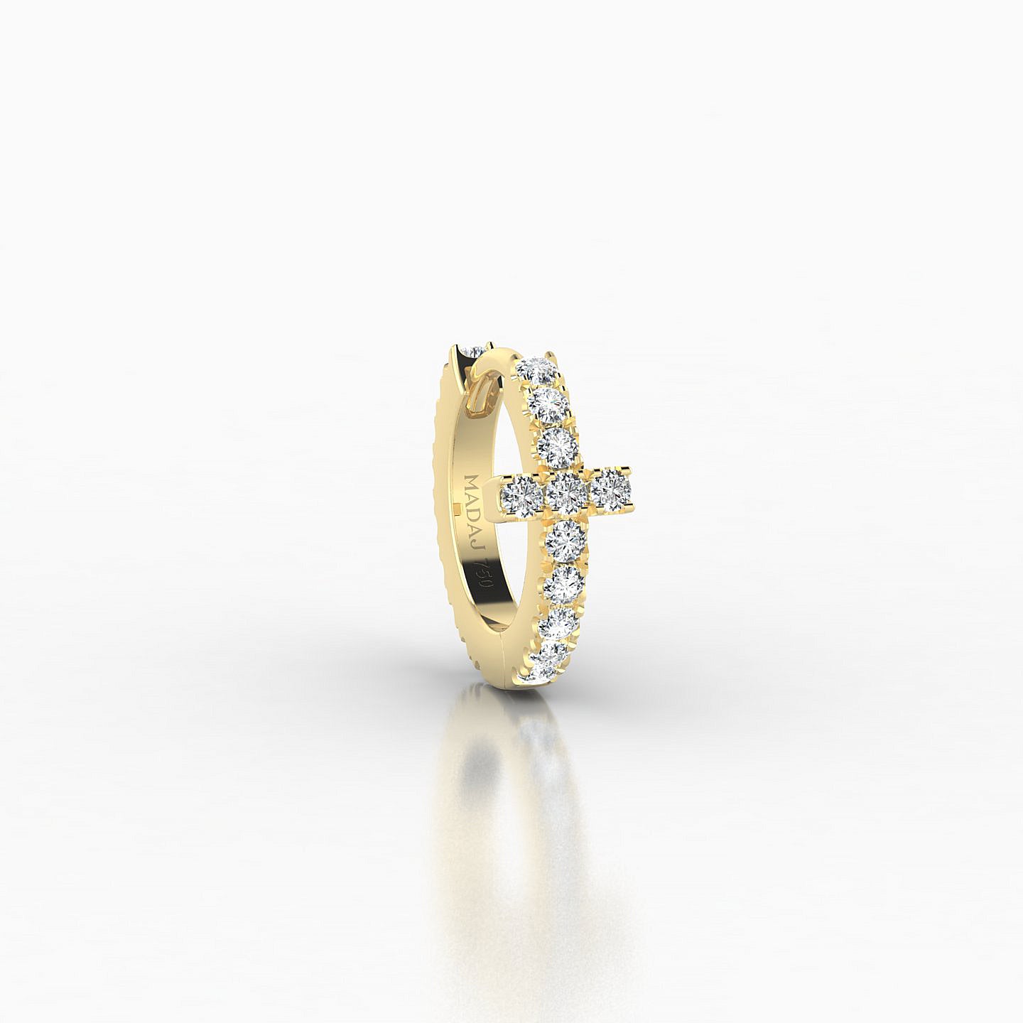 Hecate | 18k Yellow Gold 6.5 mm Cross Diamond Nose Ring Piercing