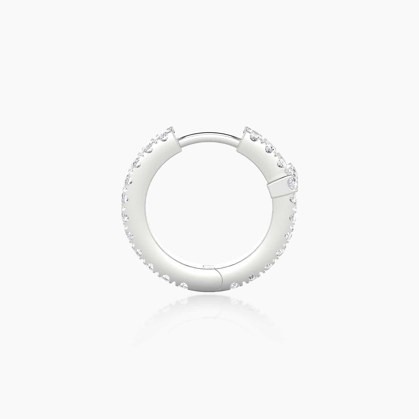 Hecate | 18k White Gold 8 mm Cross Diamond Hoop Piercing