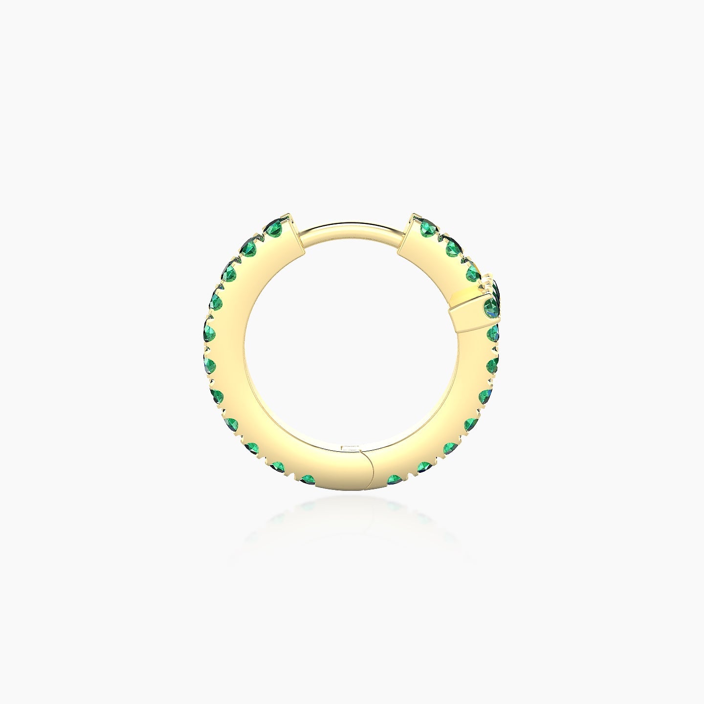 Hecate | 18k Yellow Gold 8 mm Cross Emerald Hoop Piercing