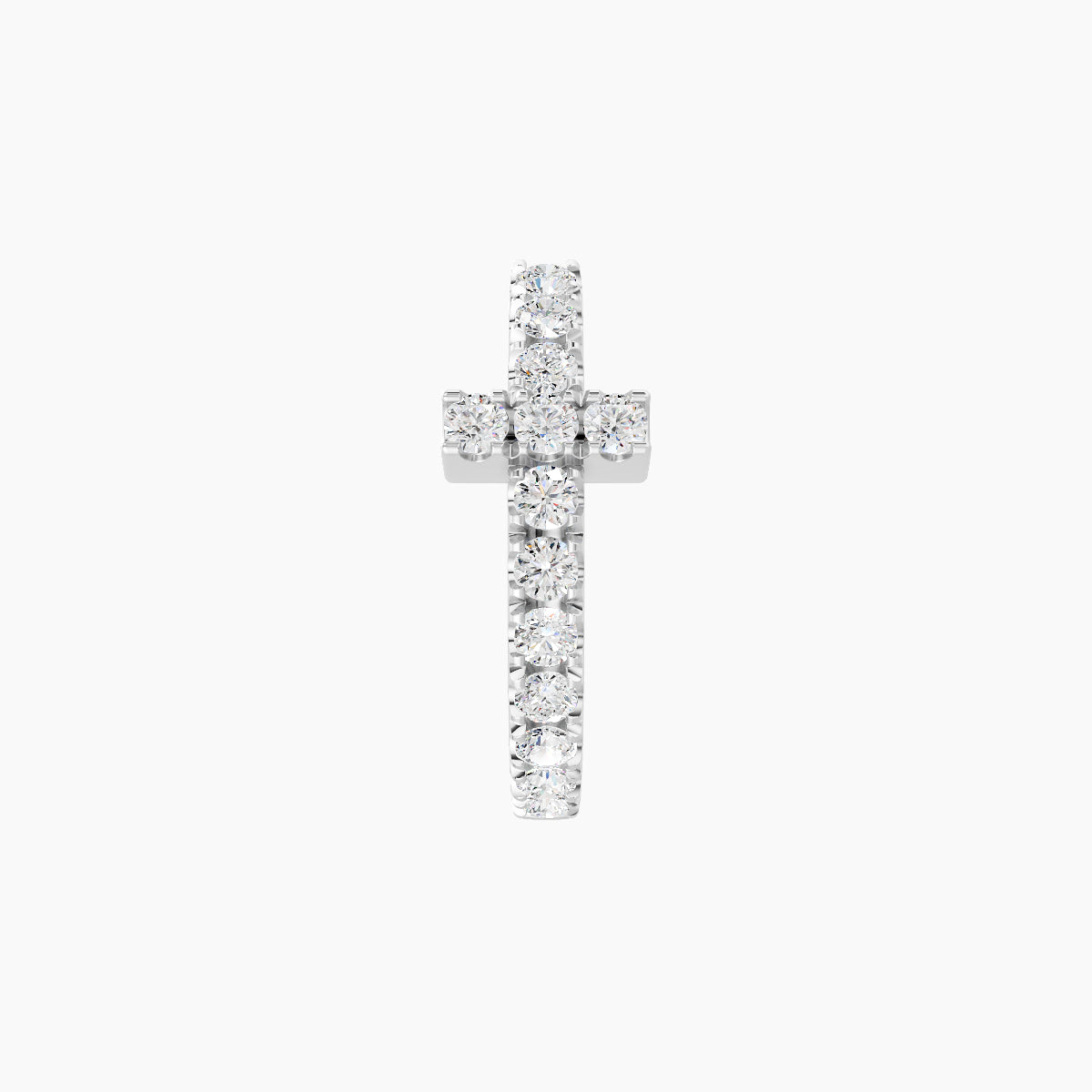 Hecate | 18k White Gold 8 mm Cross Diamond Nose Ring Piercing
