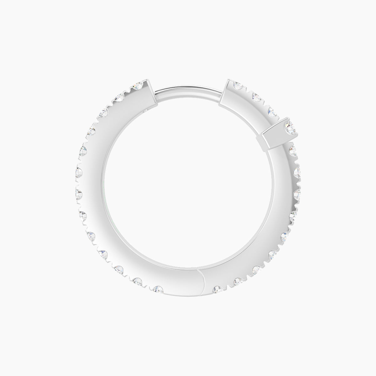 Hecate | 18k White Gold 9.5 mm Cross Diamond Hoop Piercing