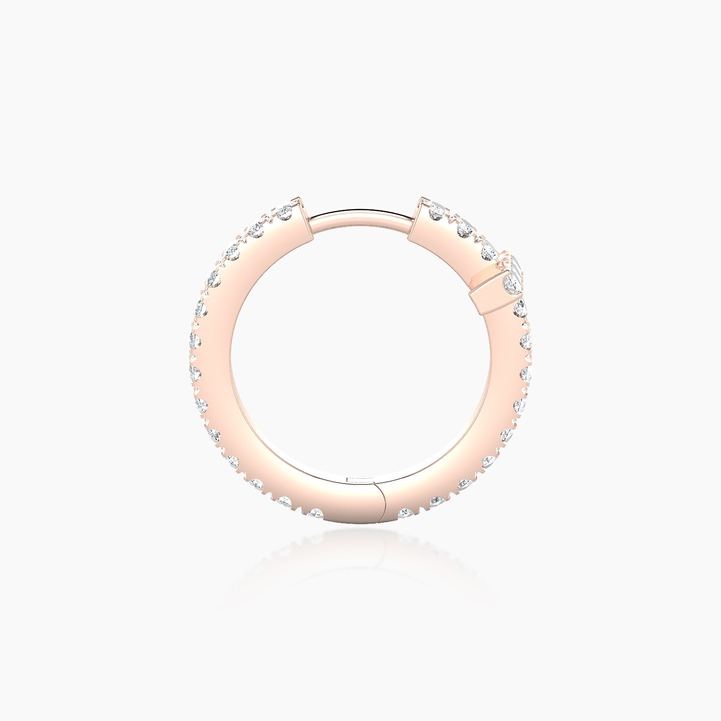 Hecate | 18k Rose Gold 9.5 mm Cross Diamond Hoop Piercing