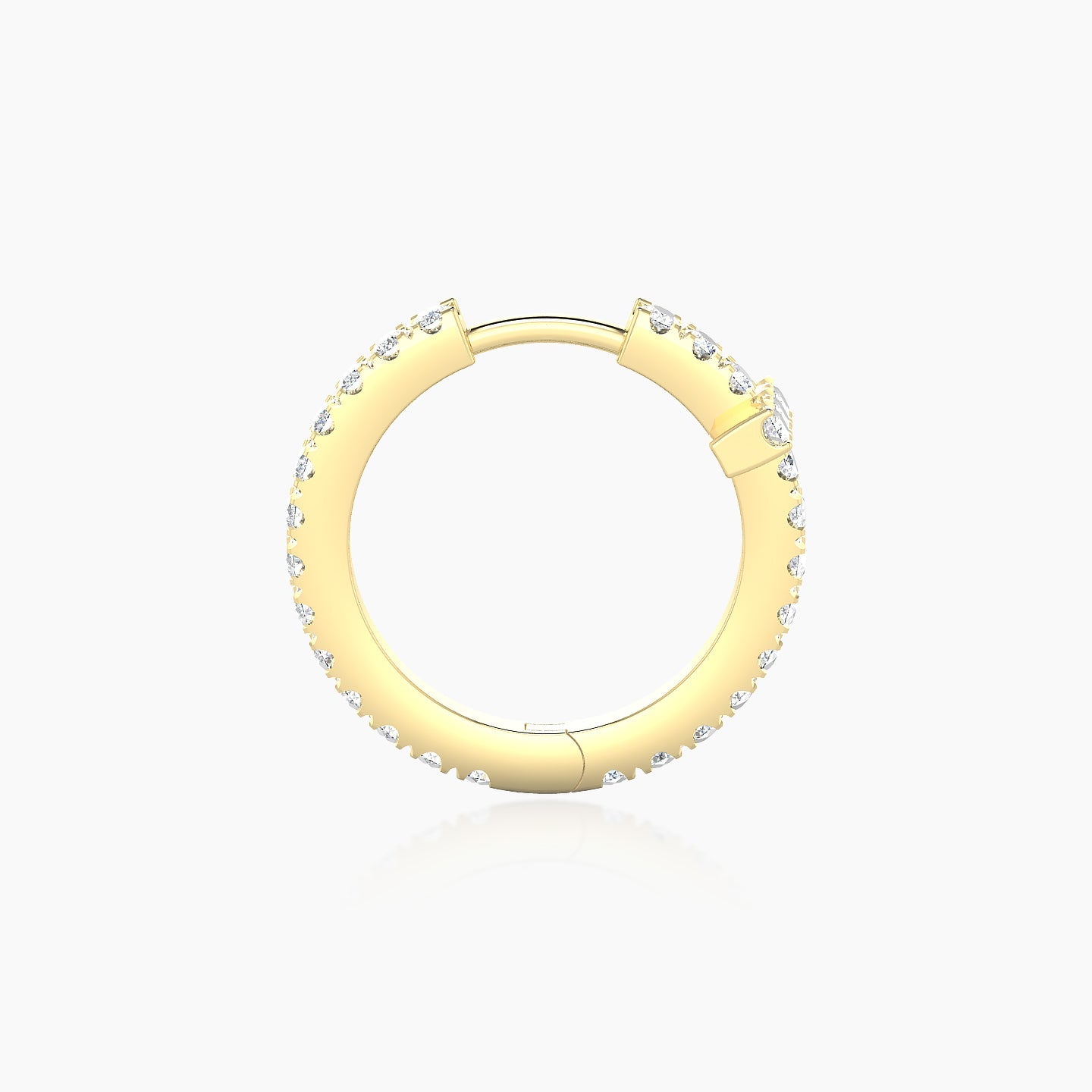 Hecate | 18k Yellow Gold 9.5 mm Cross Diamond Hoop Piercing