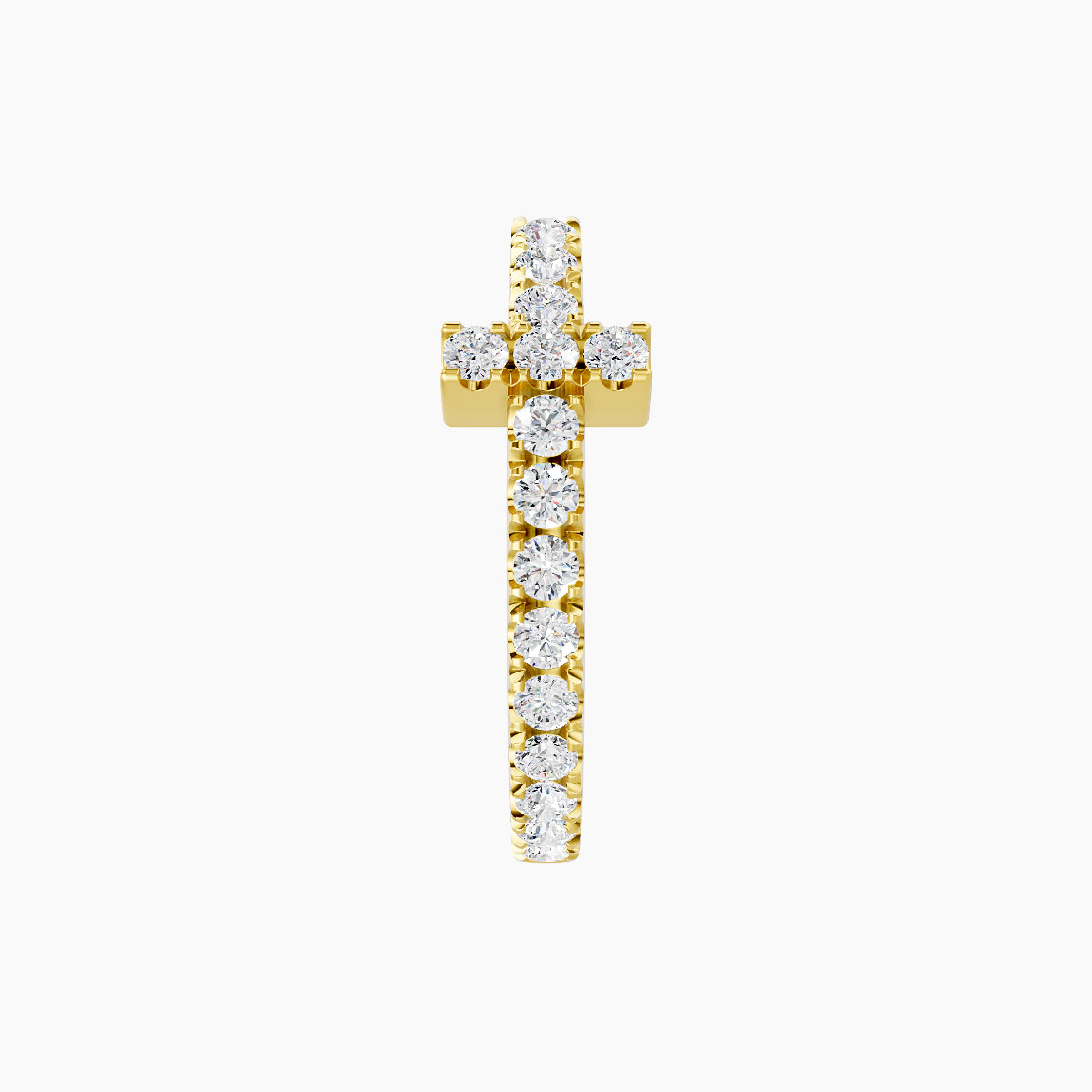 Hecate | 18k Yellow Gold 9.5 mm Cross Diamond Nose Ring Piercing