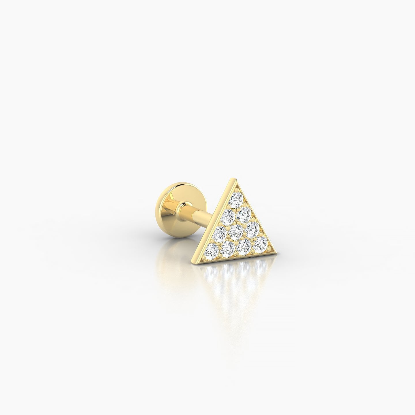 Hermione | 18k Yellow Gold 6 mm 5 mm Trillion Diamond Piercing