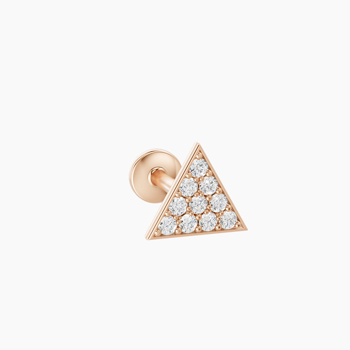 Hermione | 18k Rose Gold 6 mm 6.5 mm Trillion Diamond Piercing