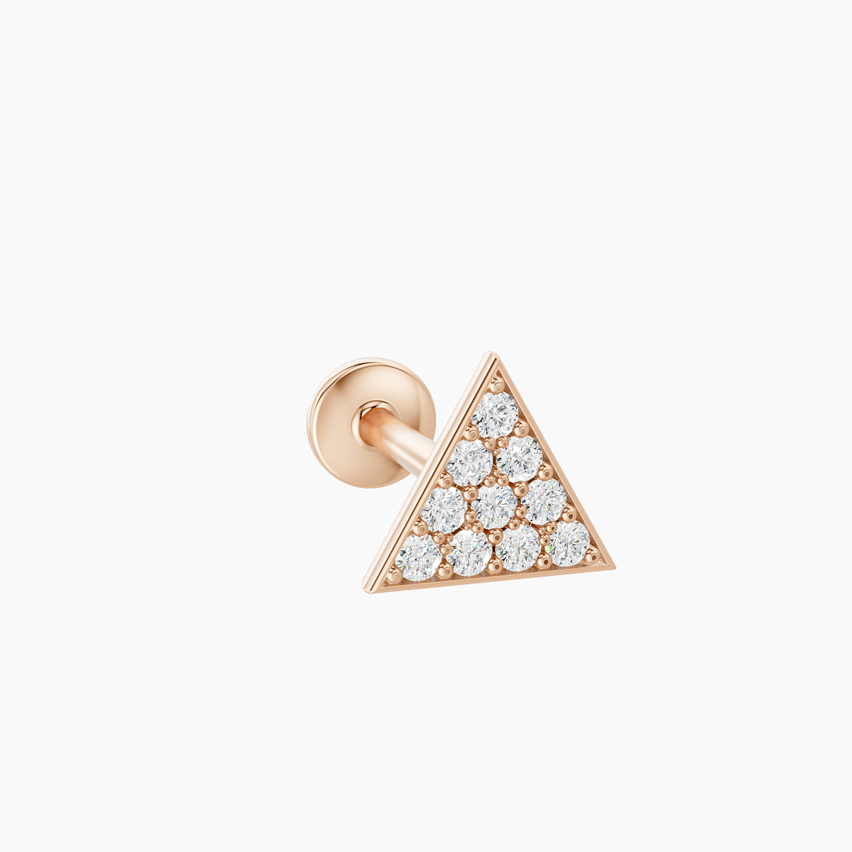Hermione | 18k Rose Gold 6 mm 8 mm Trillion Diamond Piercing