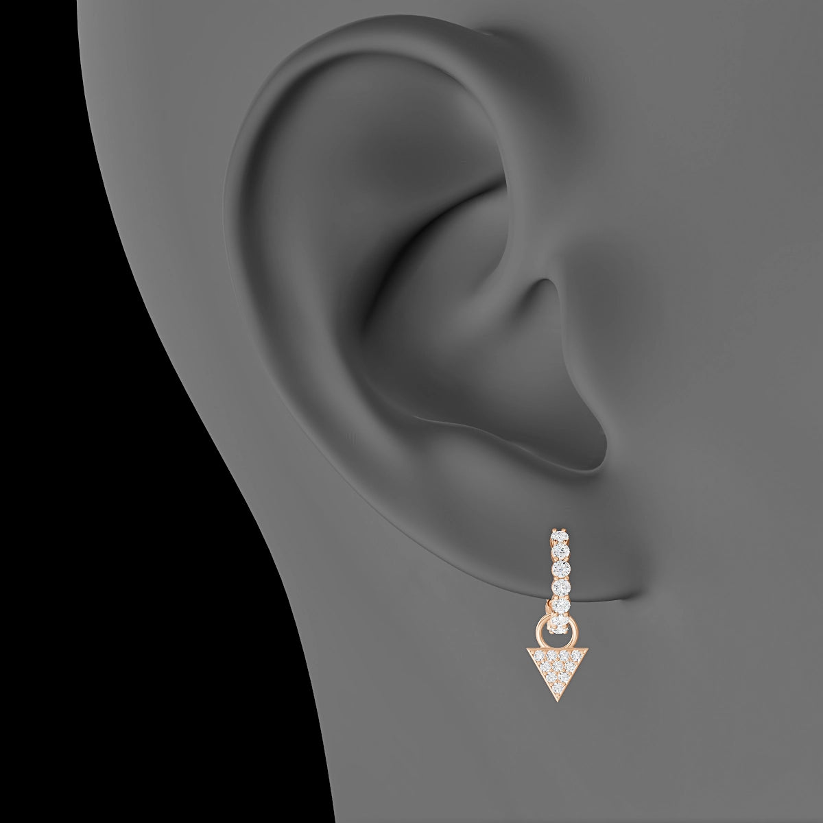 Hermione | 18k Rose Gold 6 mm Trillion Diamond Charm