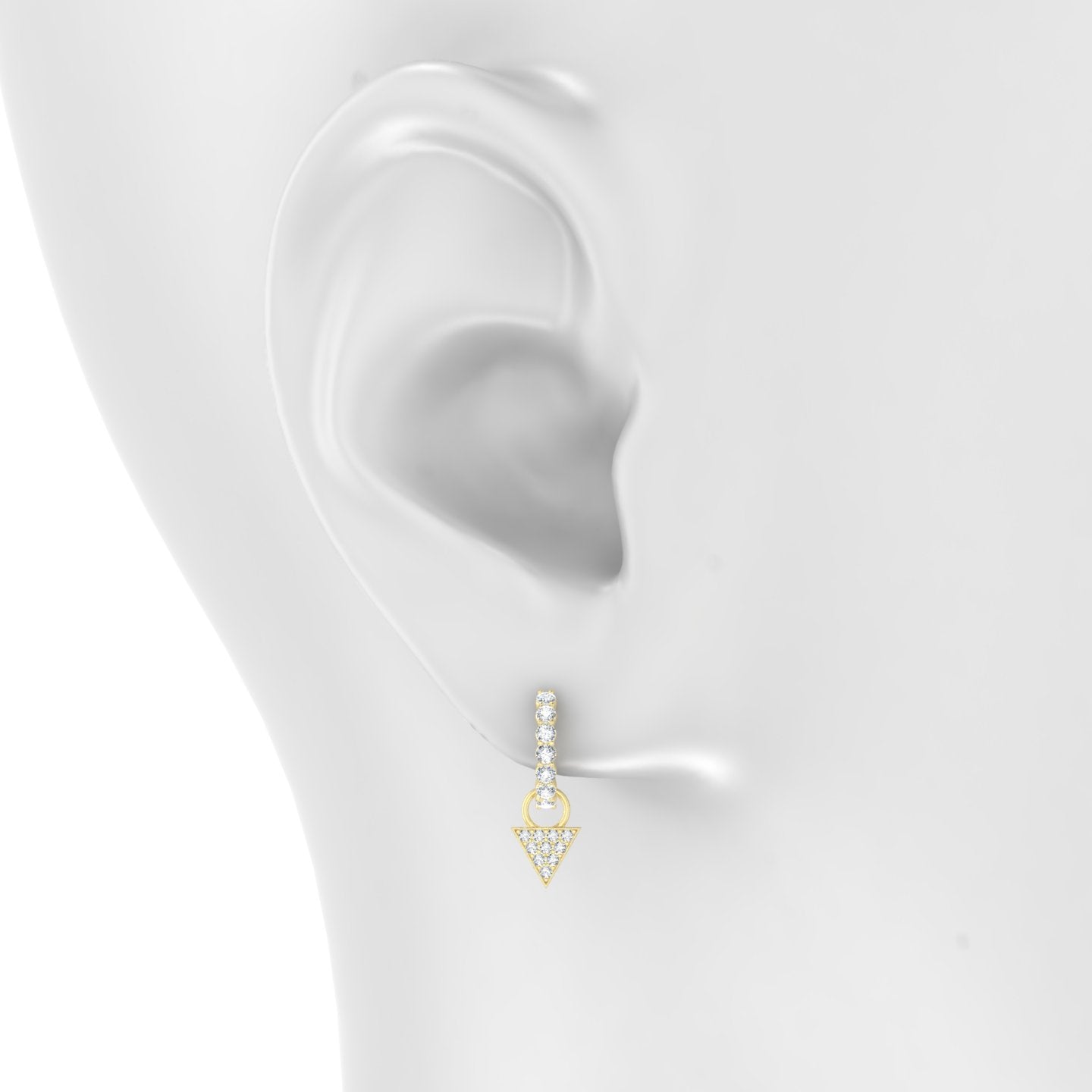 Hermione | 18k Yellow Gold 6 mm Trillion Diamond Charm