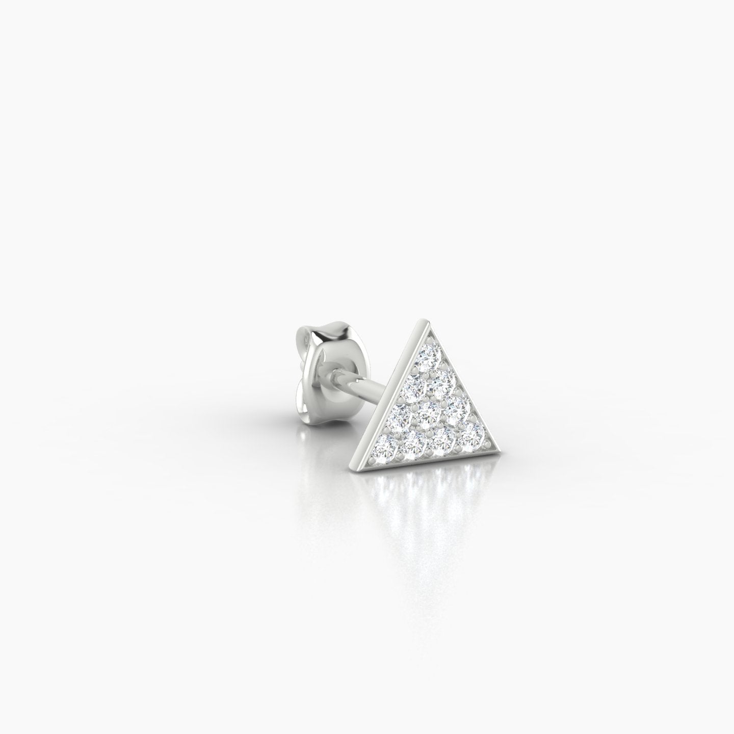 Hermione | 18k White Gold 6 mm Trillion Diamond Earring
