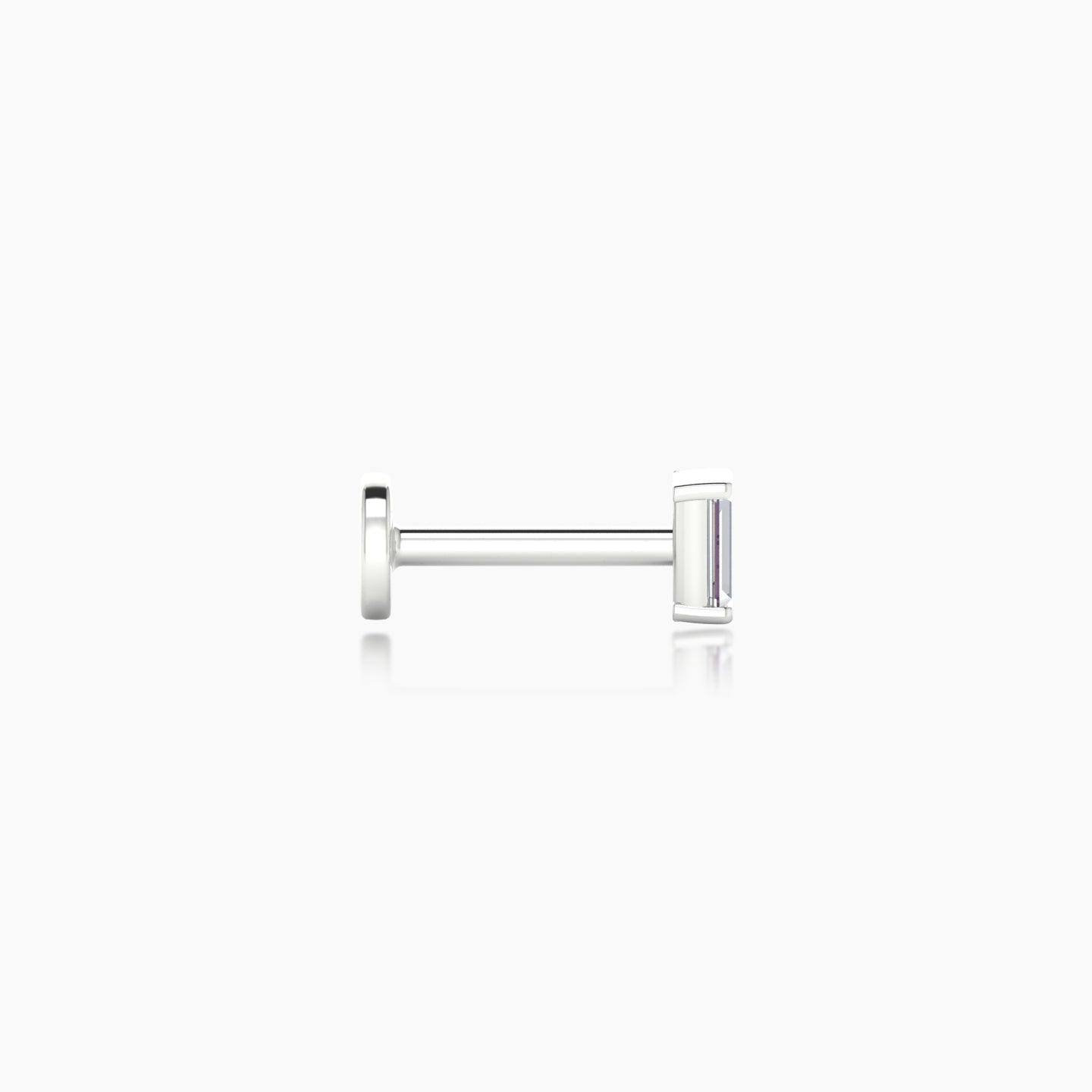 Hestia | 18k White Gold 4 mm 5 mm Baguette Diamond Nose Piercing