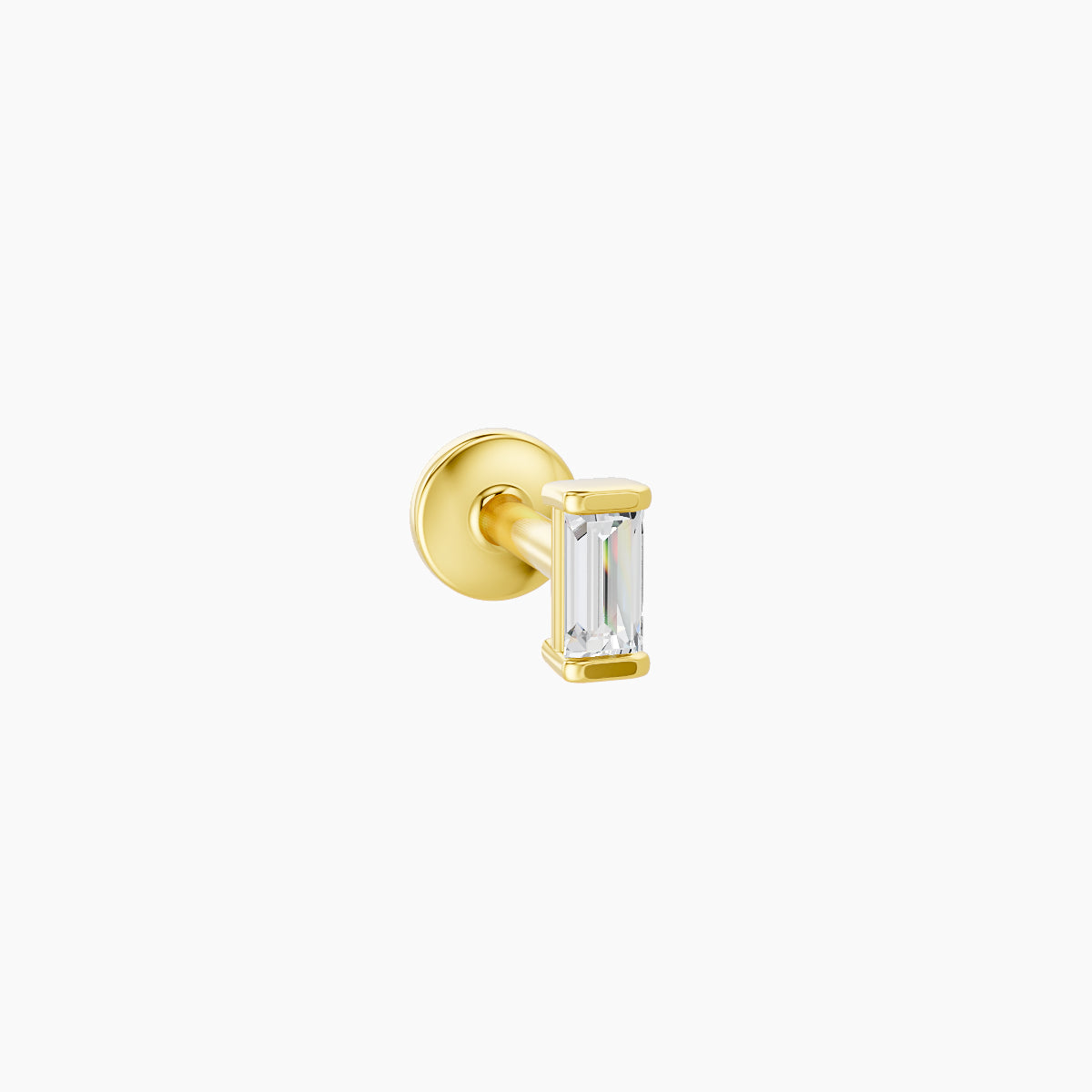 Hestia | 18k Yellow Gold 4 mm 5 mm Baguette Diamond Piercing