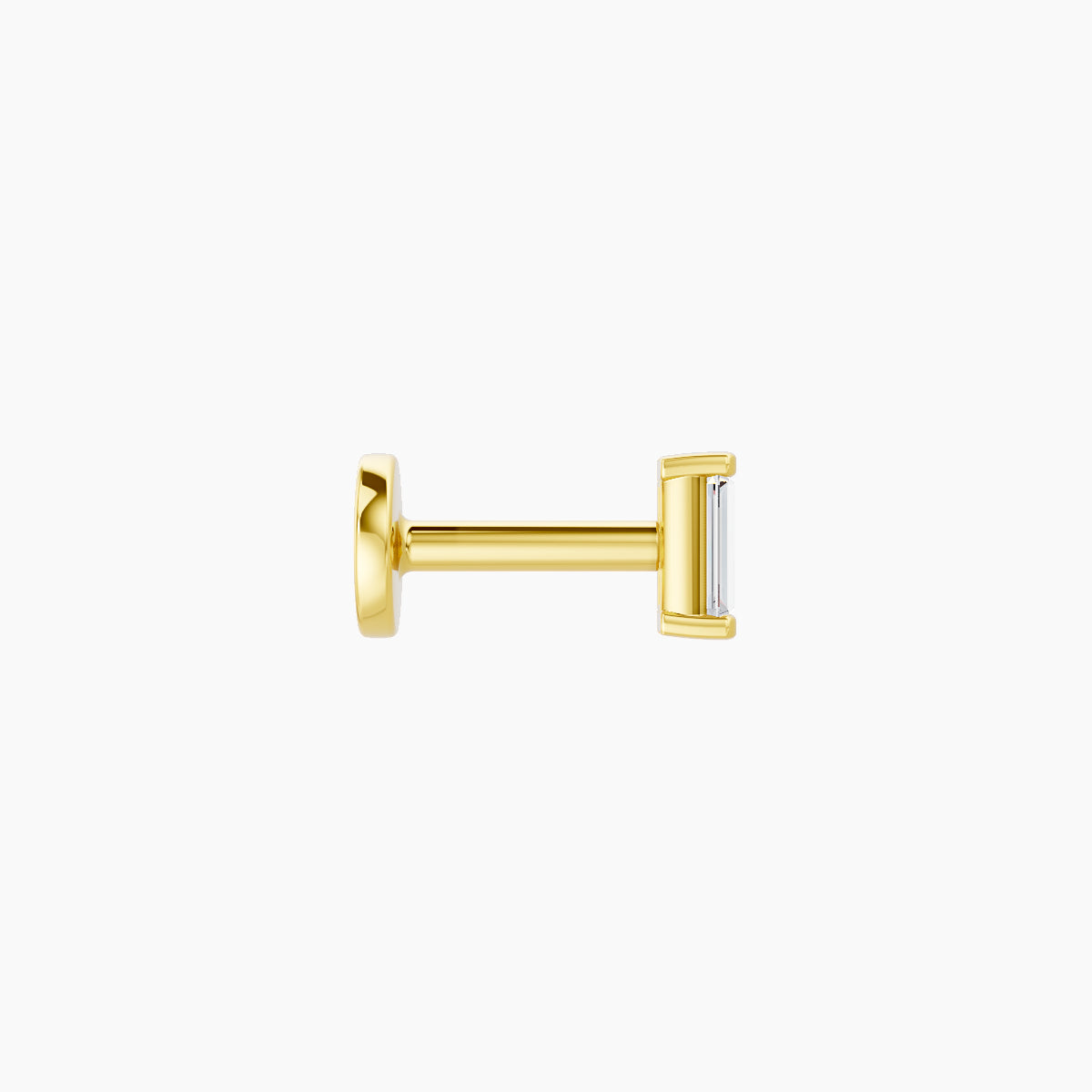 Hestia | 18k Yellow Gold 4 mm 5 mm Baguette Diamond Piercing
