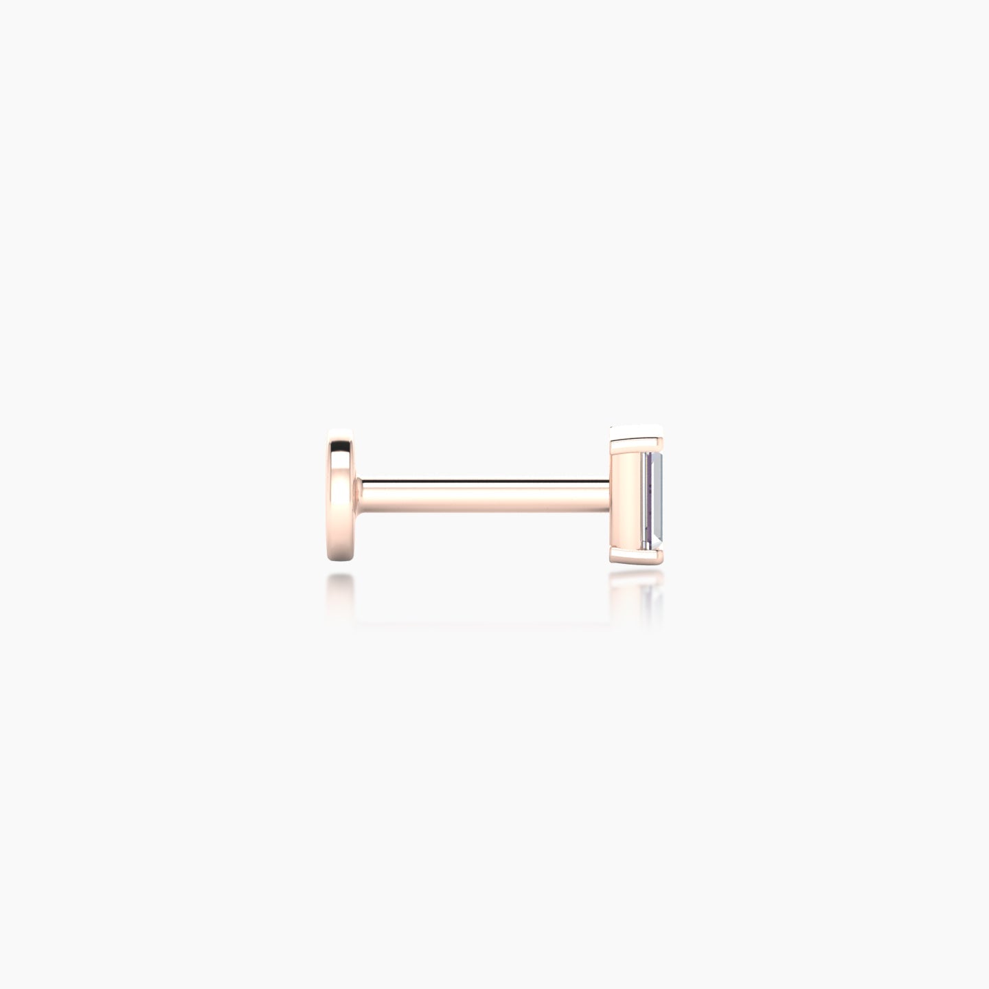 Hestia | 18k Rose Gold 4 mm 8 mm Baguette Diamond Nose Piercing