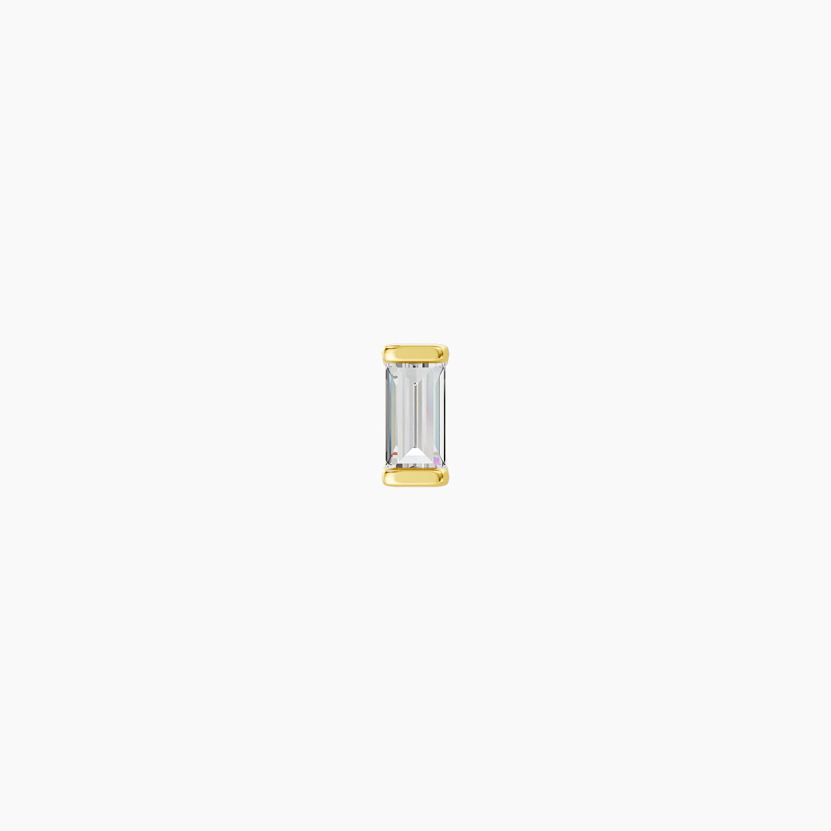 Hestia | 18k Yellow Gold 4 mm 8 mm Baguette Diamond Piercing