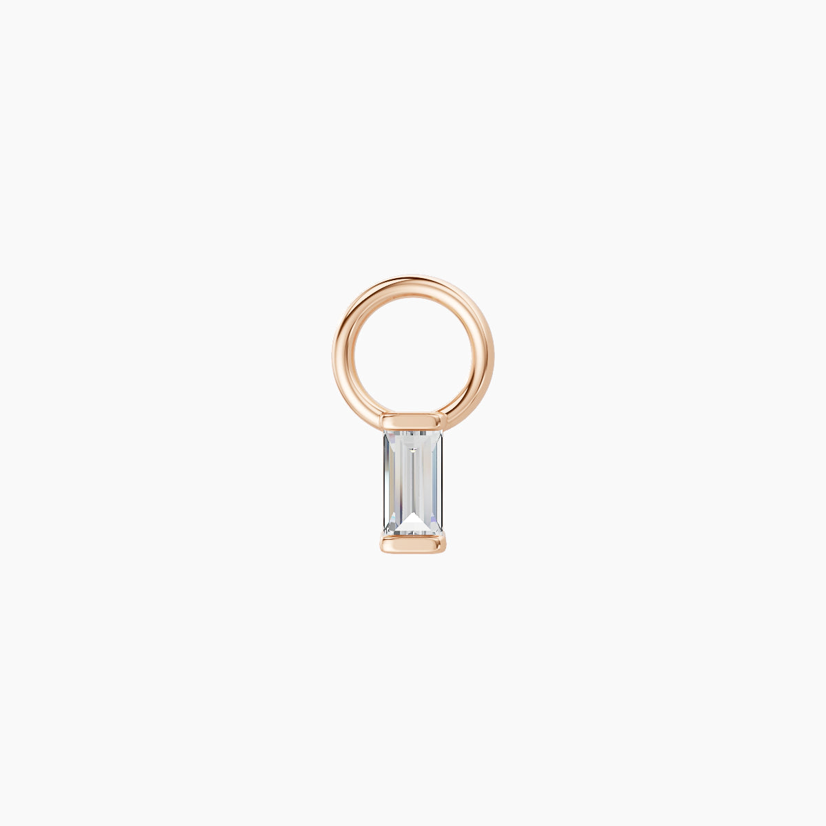 Hestia | 18k Rose Gold 4 mm Baguette Diamond Charm