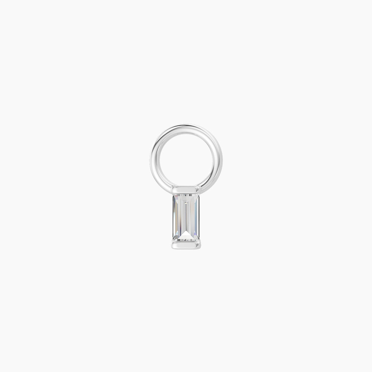 Hestia | 18k White Gold 4 mm Baguette Diamond Charm