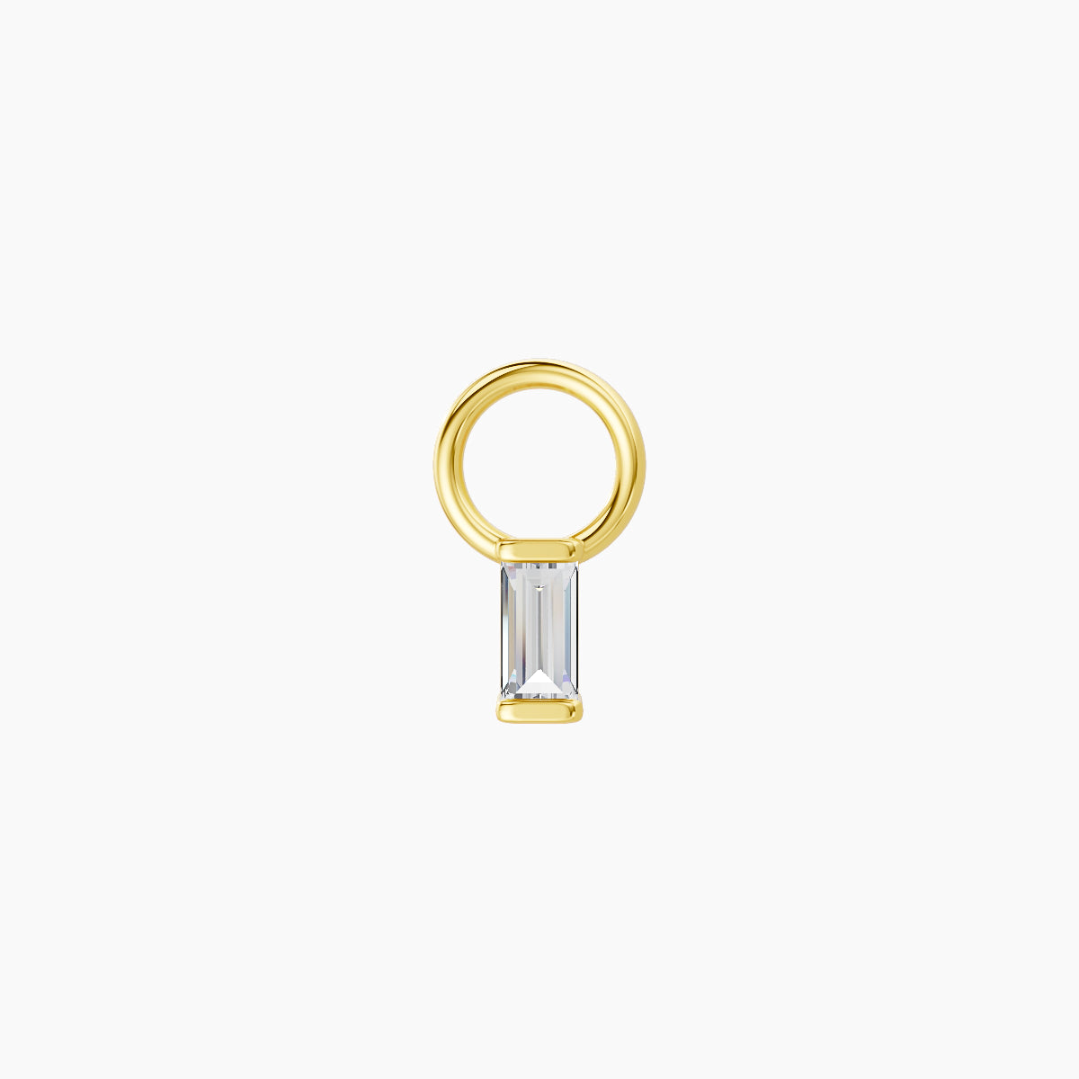 Hestia | 18k Yellow Gold 4 mm Baguette Diamond Charm