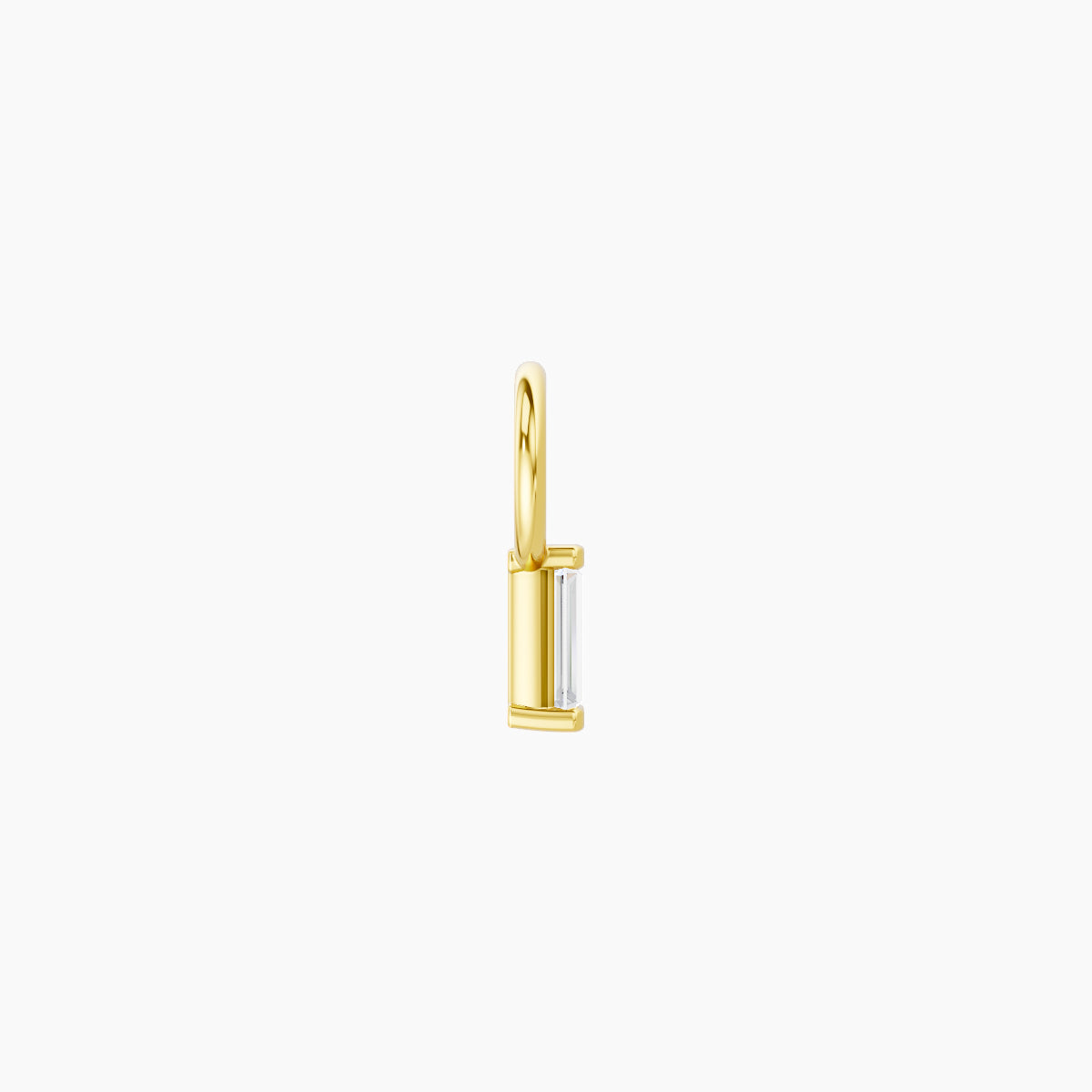 Hestia | 18k Yellow Gold 4 mm Baguette Diamond Charm