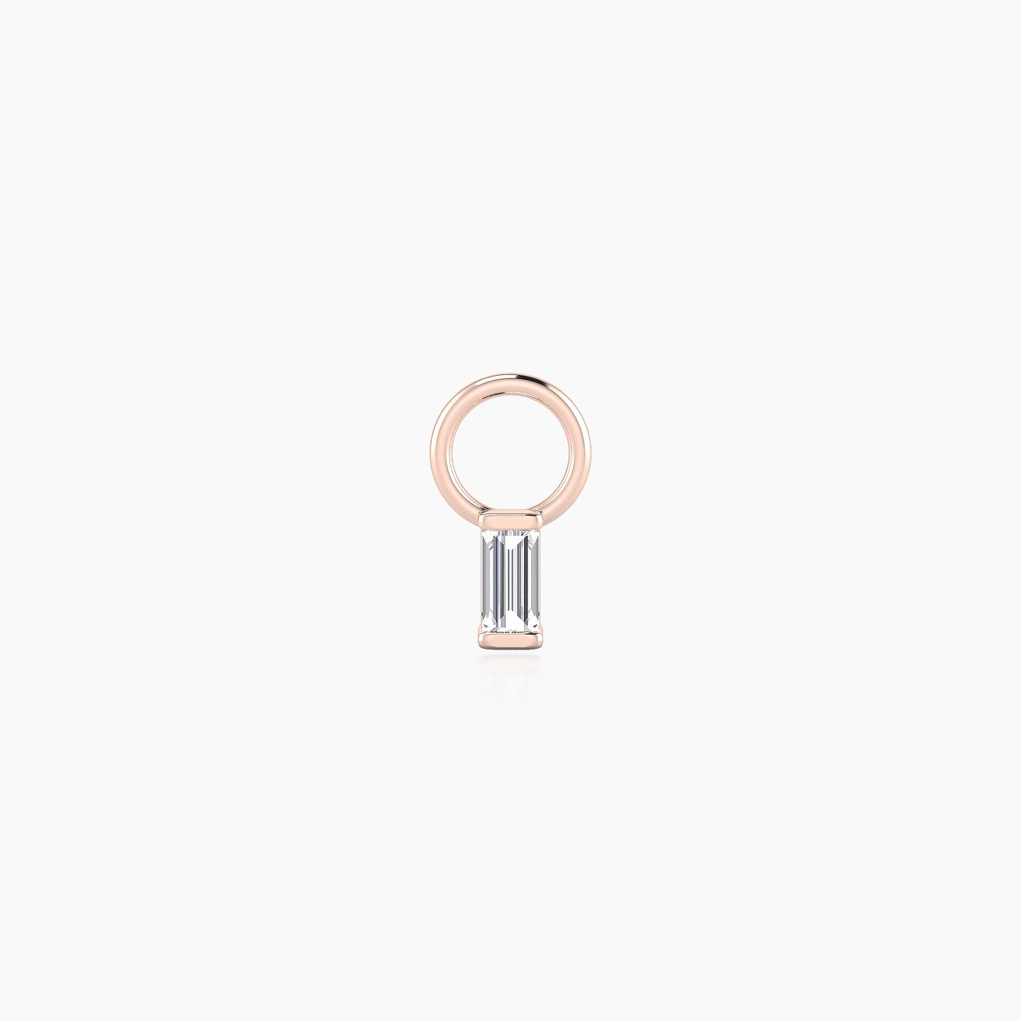 Hestia | 18k Rose Gold 4 mm Baguette Diamond Charm