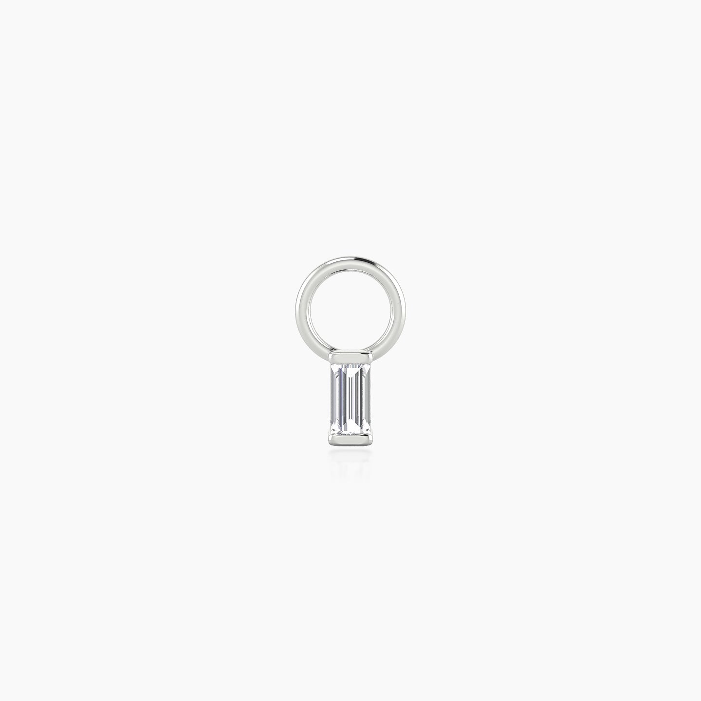 Hestia | 18k White Gold 4 mm Baguette Diamond Charm