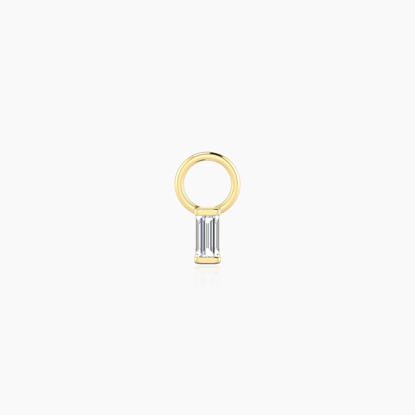 Hestia | 18k Yellow Gold 4 mm Baguette Diamond Charm