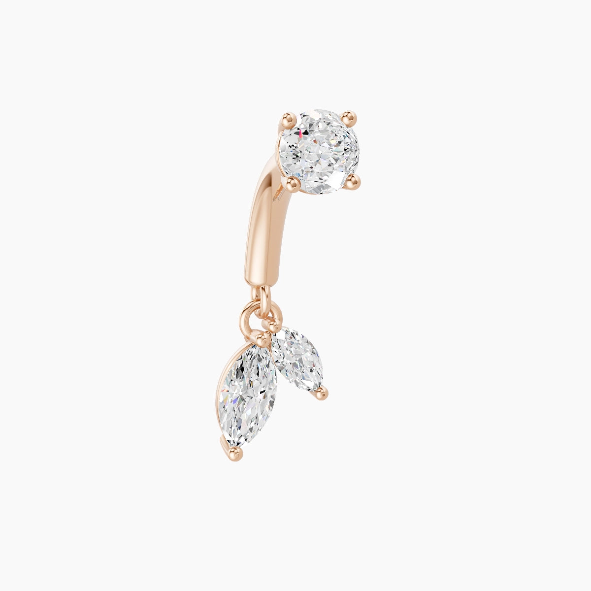 Ilo | 18k Rose Gold 6 mm Diamond Rook Piercing