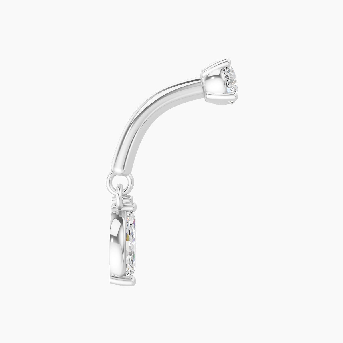 Ilo | 18k White Gold 6 mm Diamond Rook Piercing