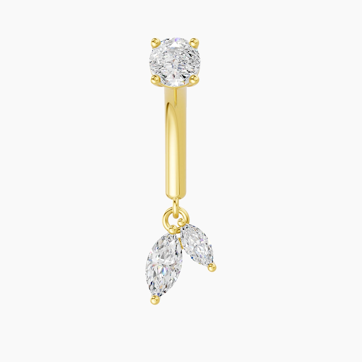 Ilo | 18k Yellow Gold 8 mm Diamond Rook Piercing