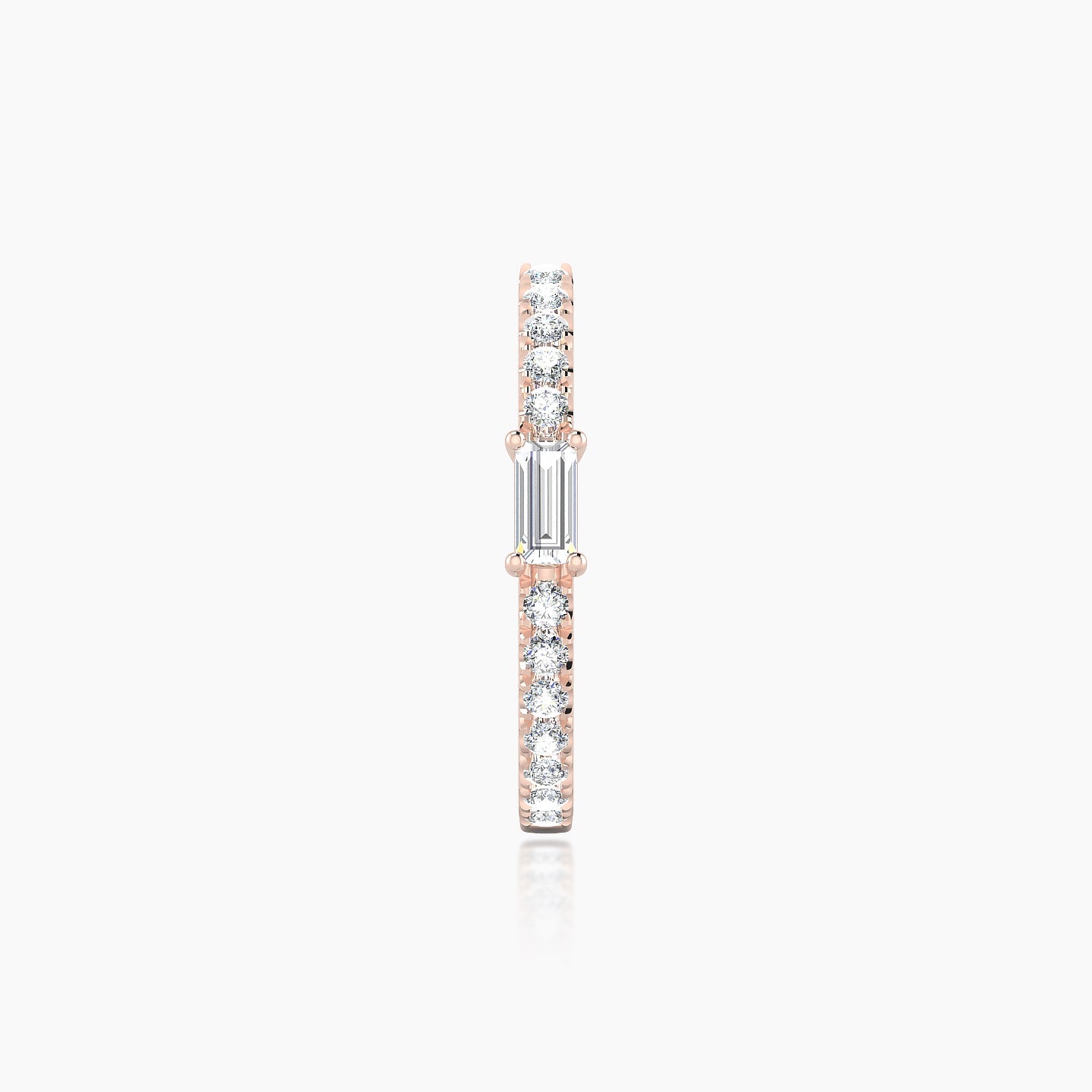 Inanna | 18k Rose Gold 11 mm Baguette Diamond Hoop Piercing